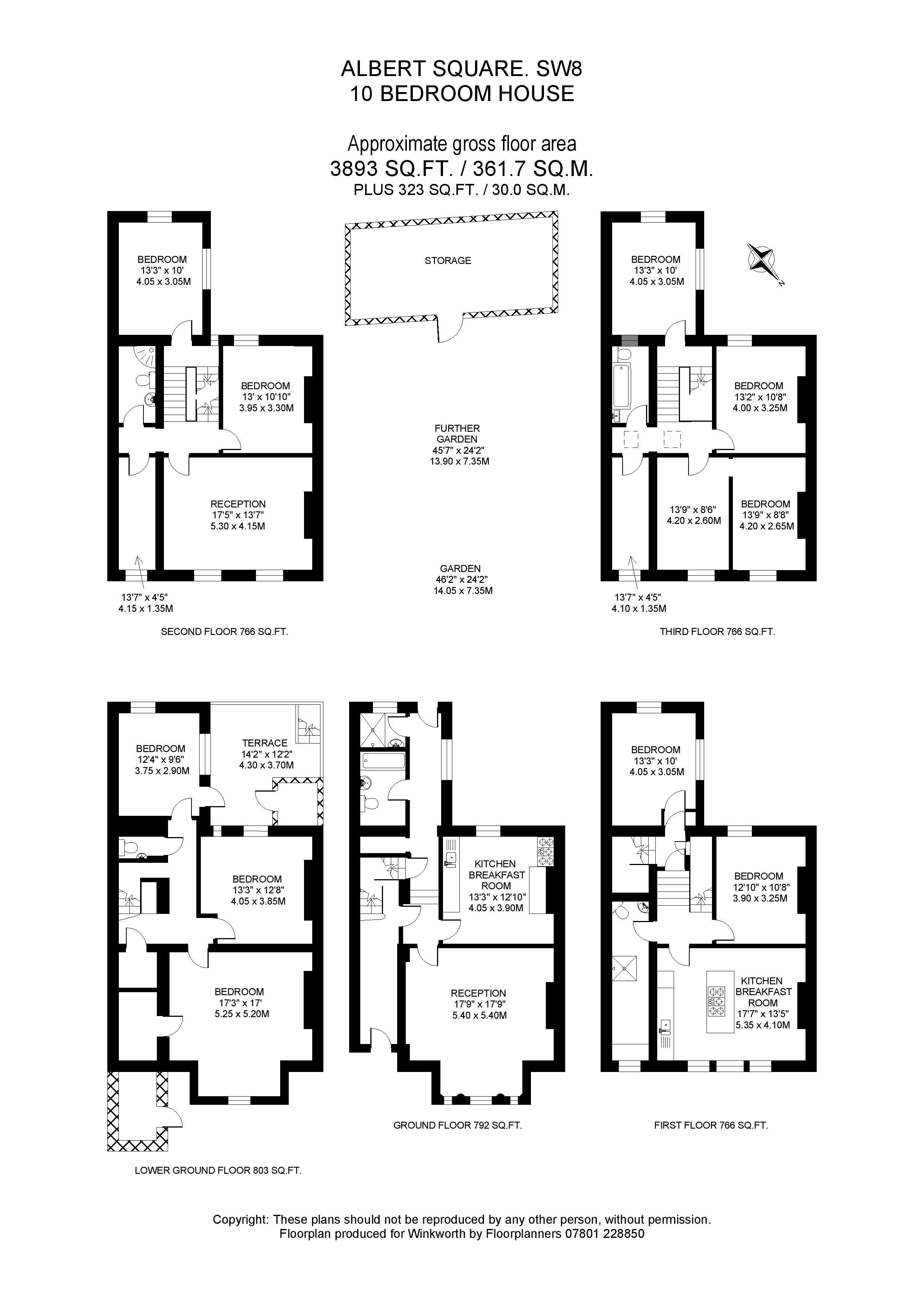 Albert Square, Stockwell, London SW8, 10 bedroom end terrace house for