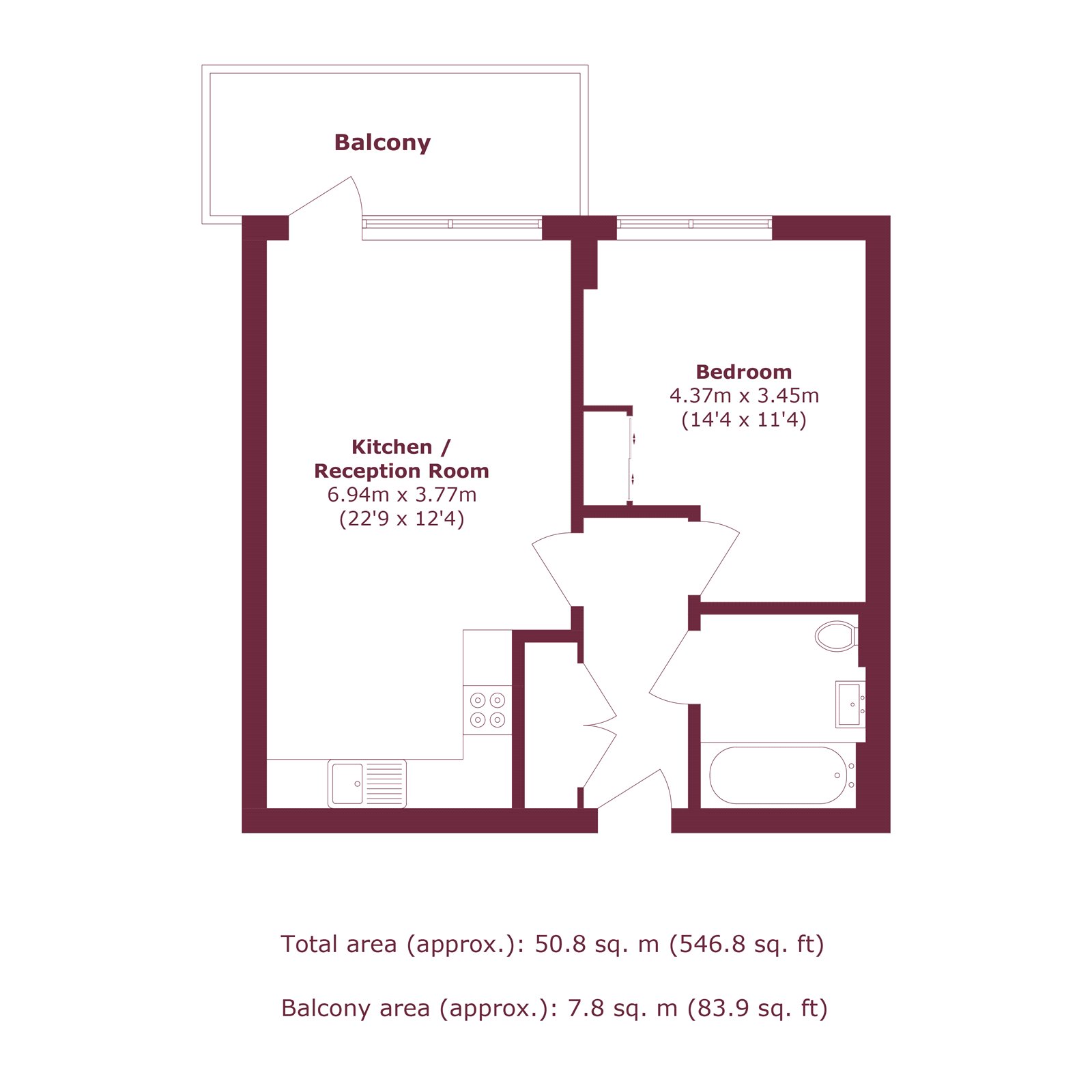 Flat 1005,, Hoey Court, Bow floorplan