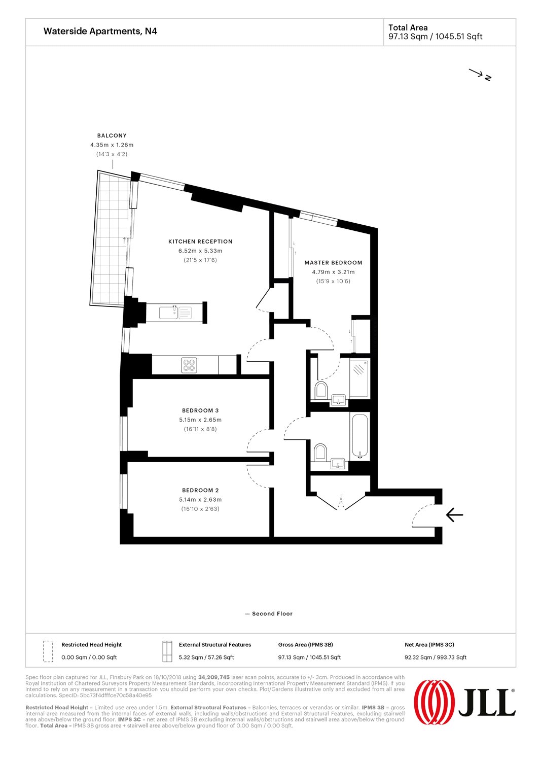 3 Bedrooms Flat to rent in Waterside Apartments, Goodchild Road, London N4