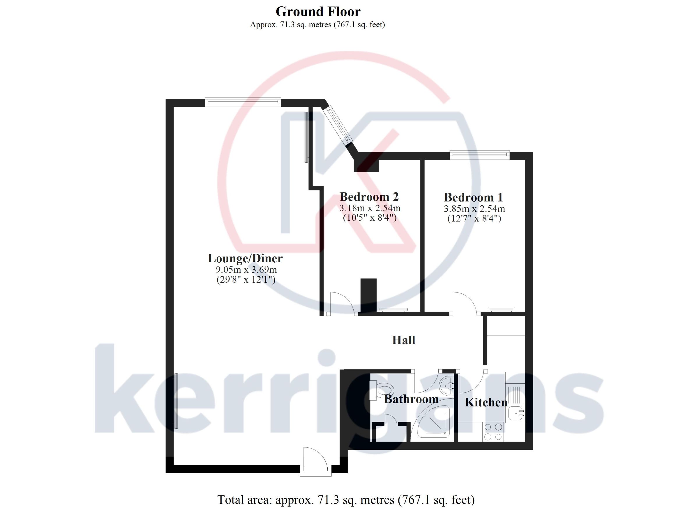 2 Fox Apartments, Stainforth floorplan
