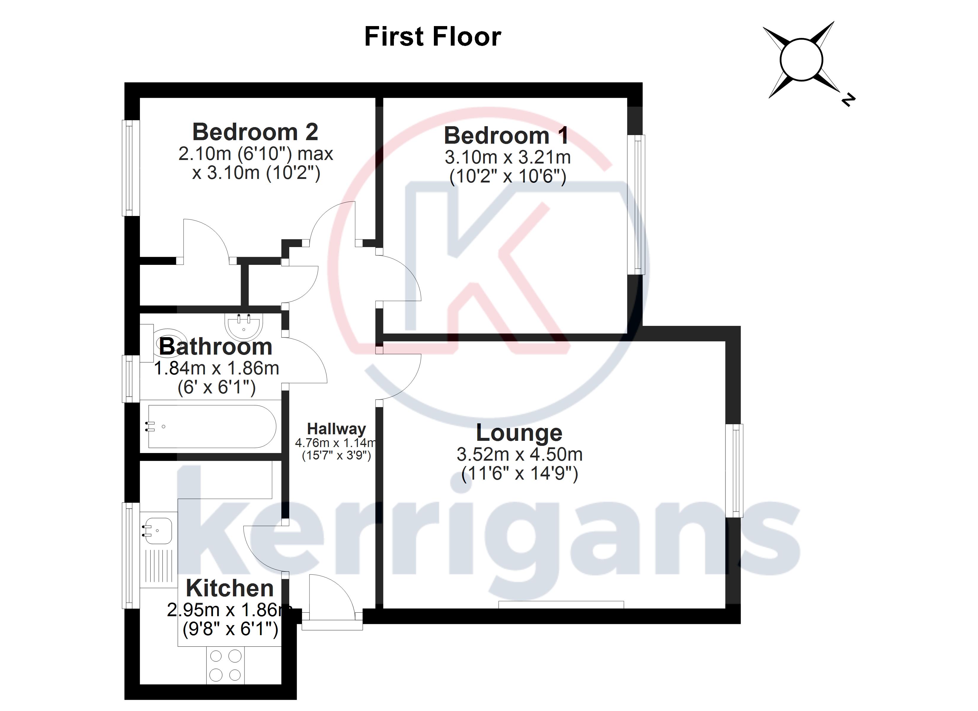 Moat House Way, Conisbrough, Doncaster DN12, 2 bedroom flat to rent