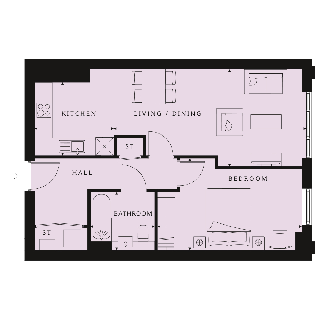 1 Bedrooms Flat for sale in 
