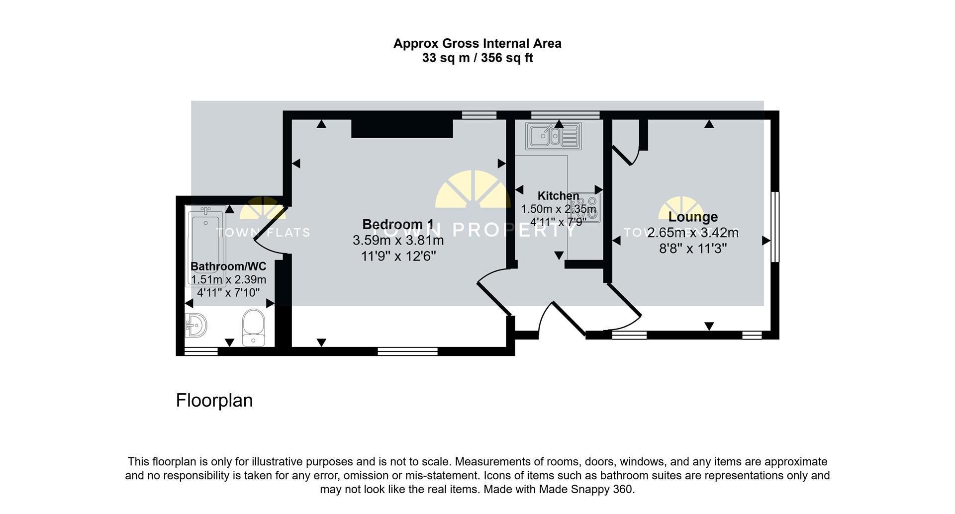 Flat 1, 8, Old Orchard Road, Eastbourne floorplan