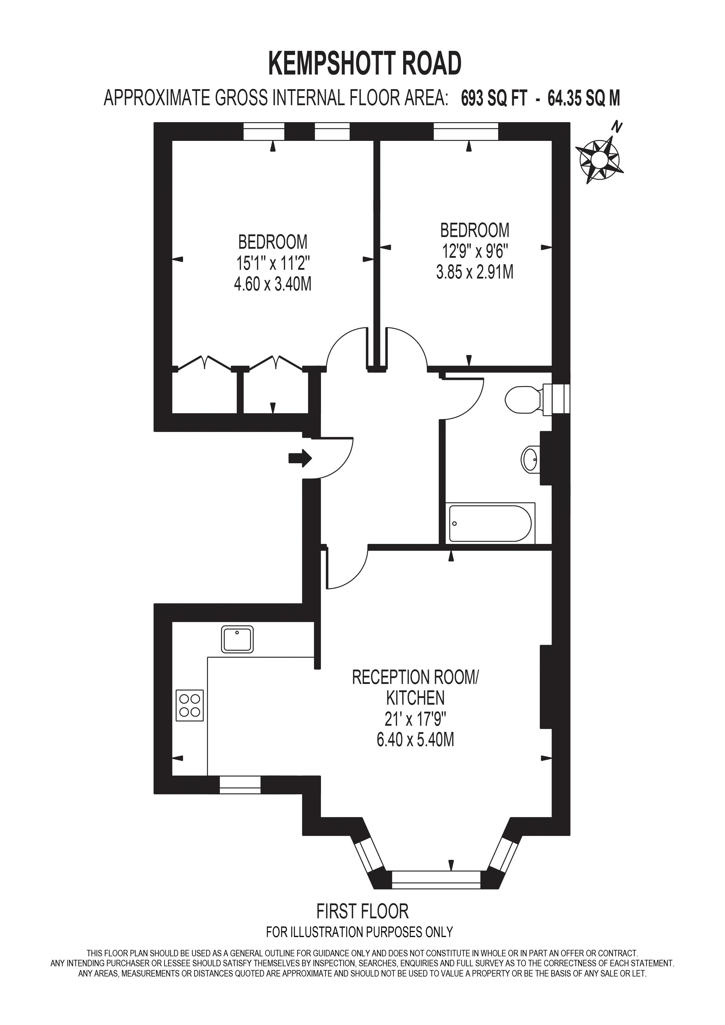 2 Bedrooms Flat for sale in Kempshott Road, London SW16