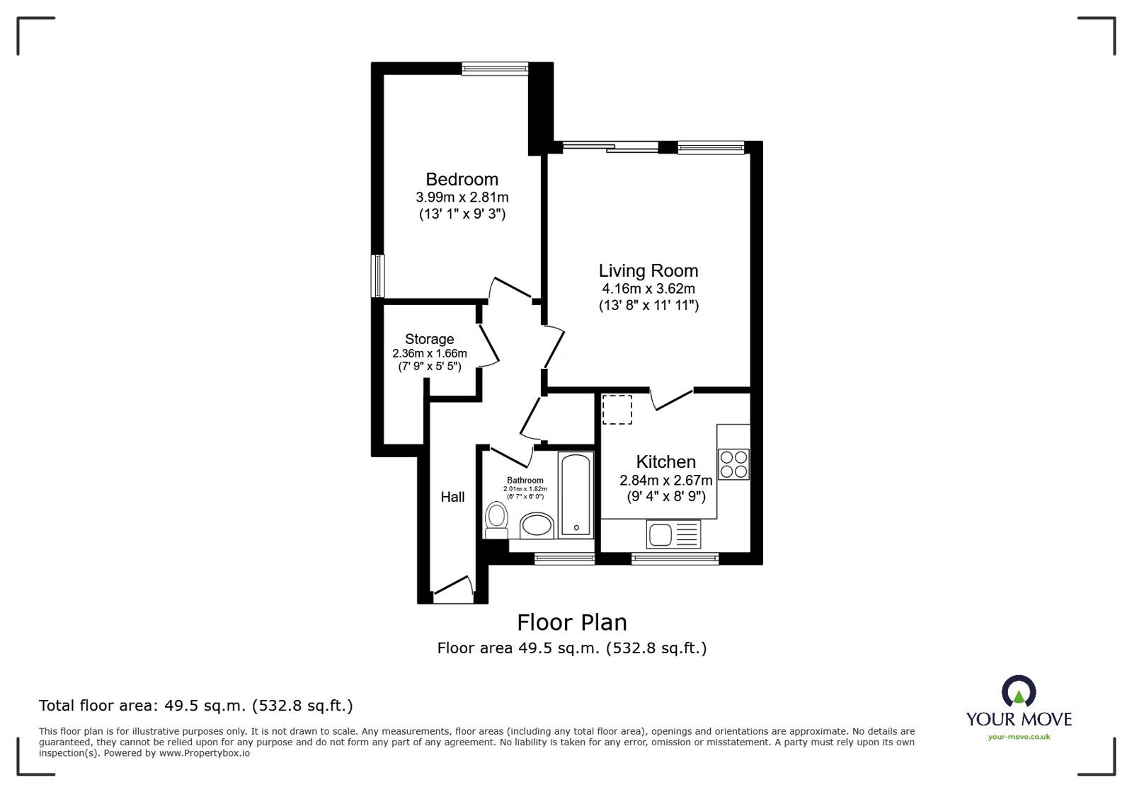 Flat 33,, Blackbrook Court, Loughborough floorplan
