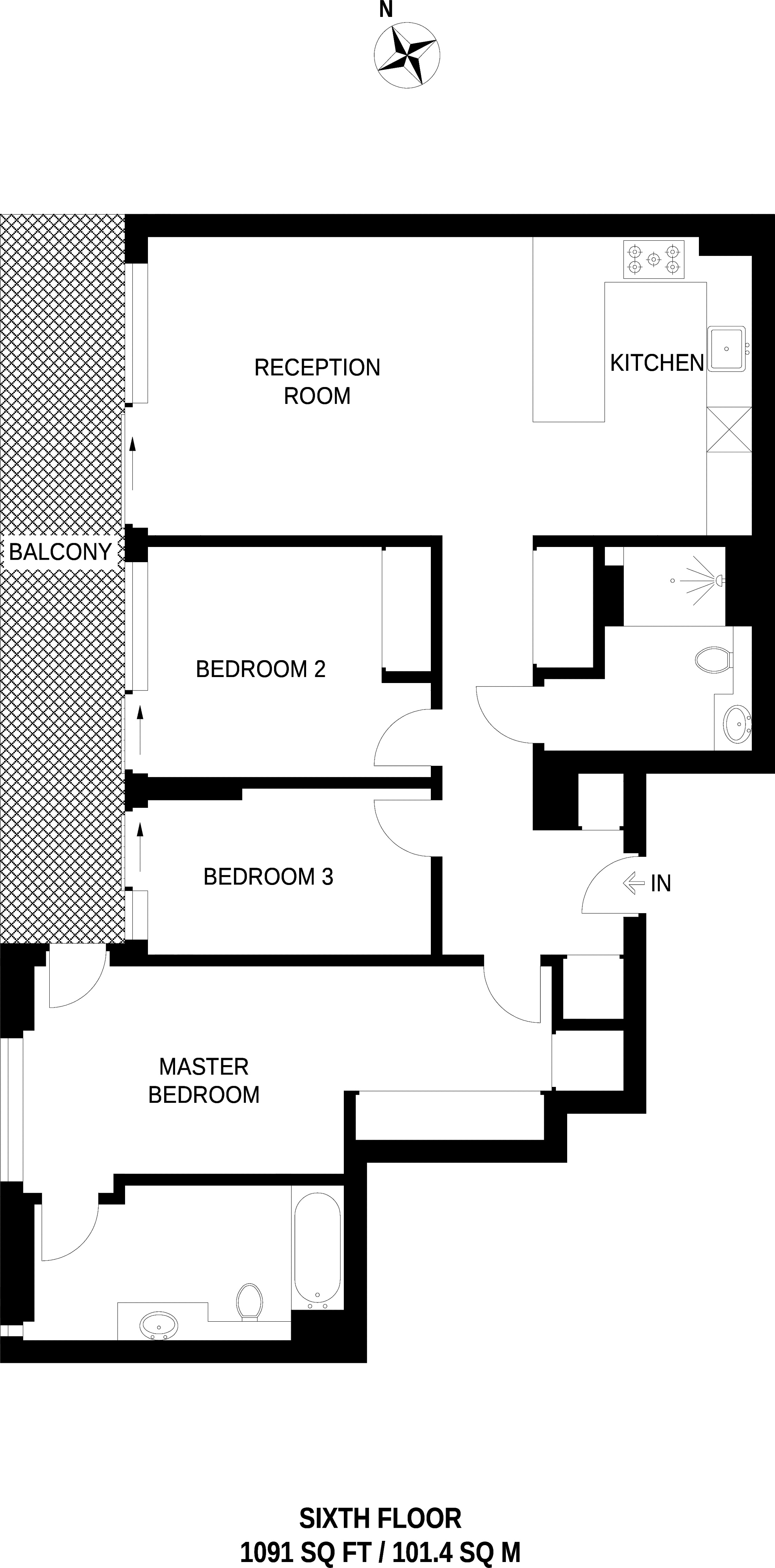 Flat D6.03, The Nova Building, Victoria floorplan