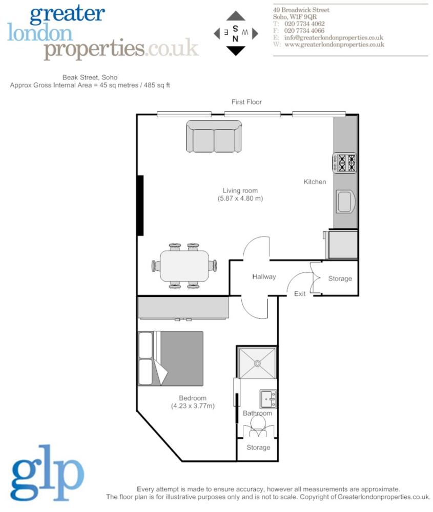 1 Bedrooms Flat to rent in Beak Street, Soho W1F