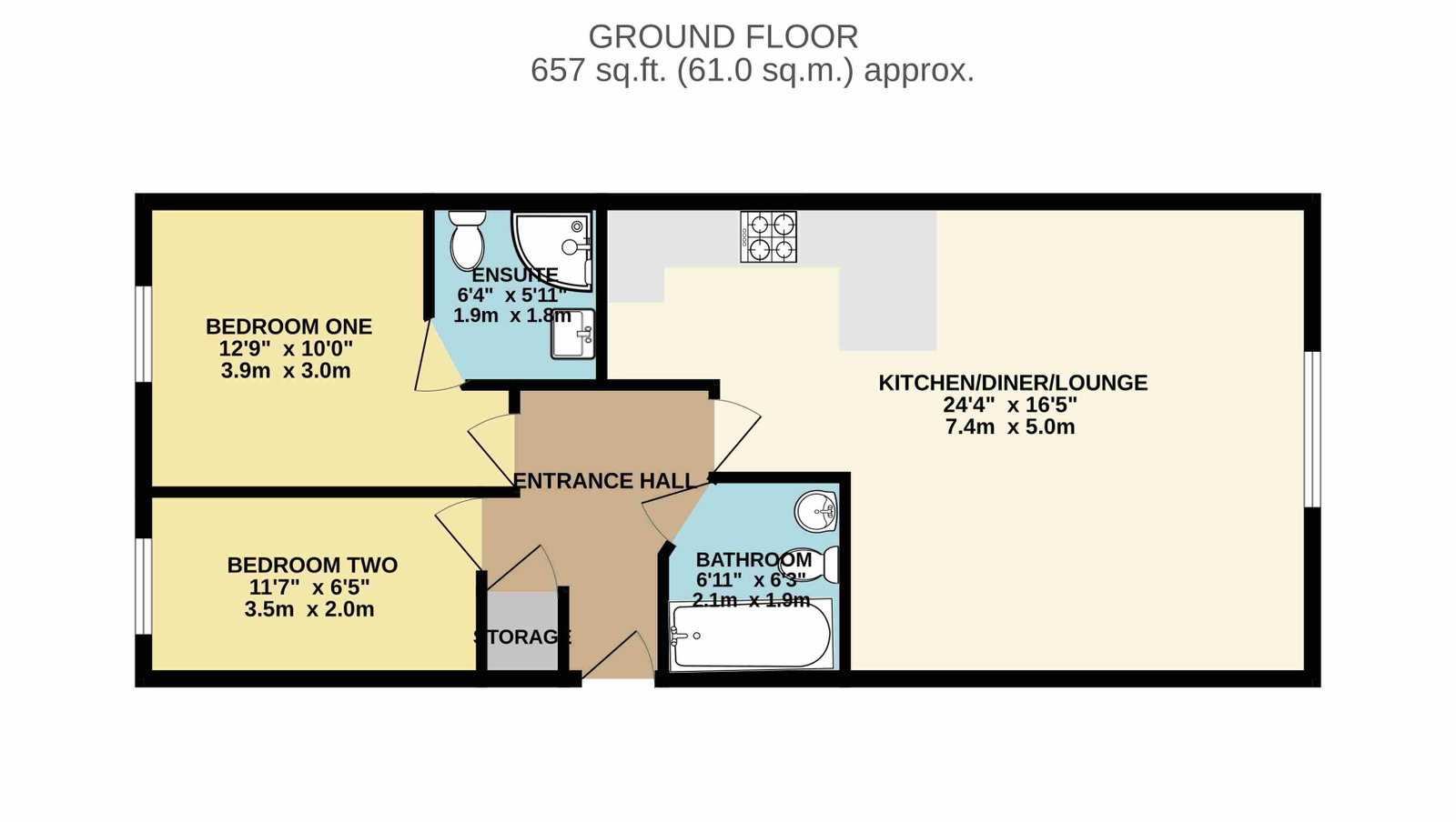 Apartment 2, Virola Court, Bloxwich, Walsall, WS3 3BE floorplan