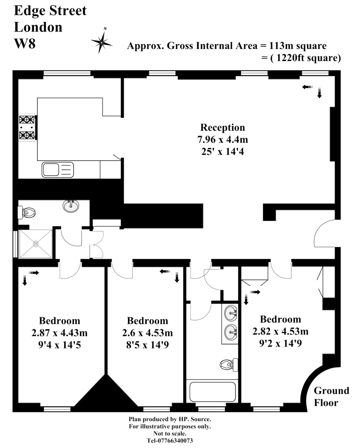 3 Bedrooms Flat to rent in Edge Street, Kensington, London W8