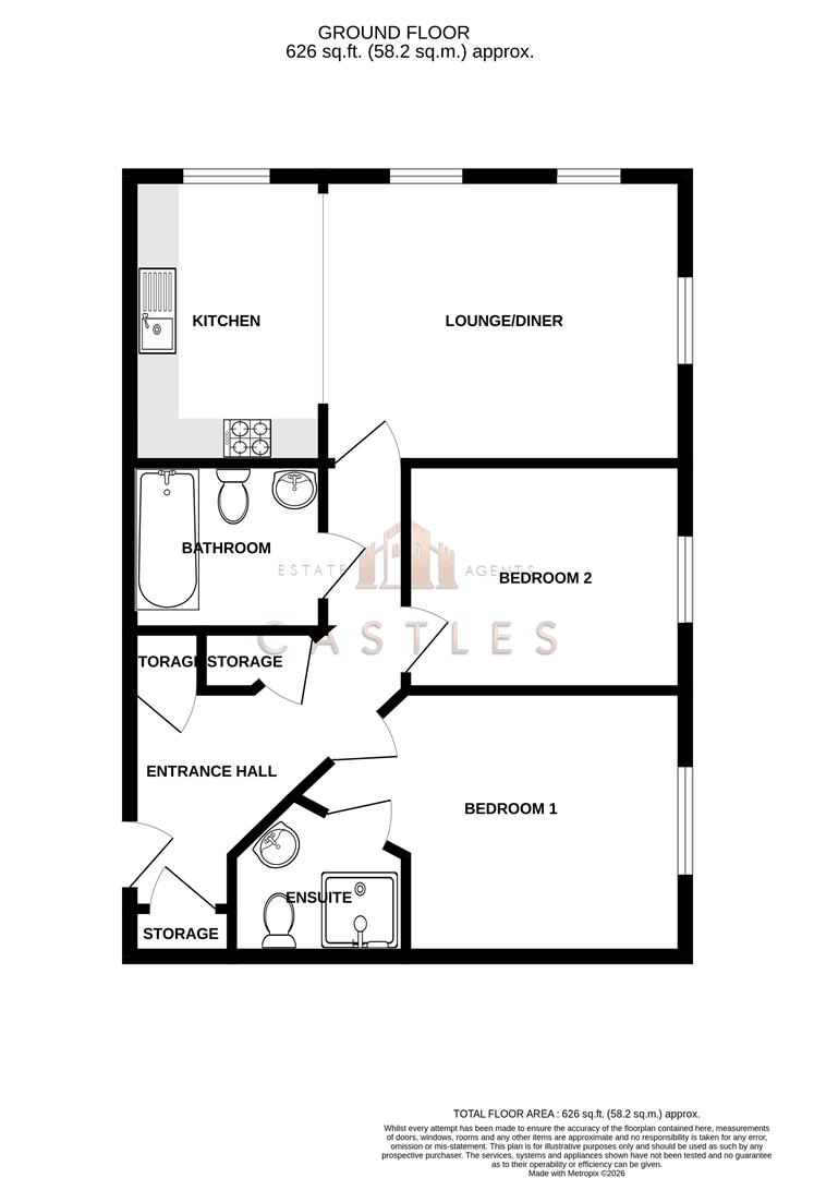 Flat 15, Temeraire House, Oysell Gardens, Fareham floorplan