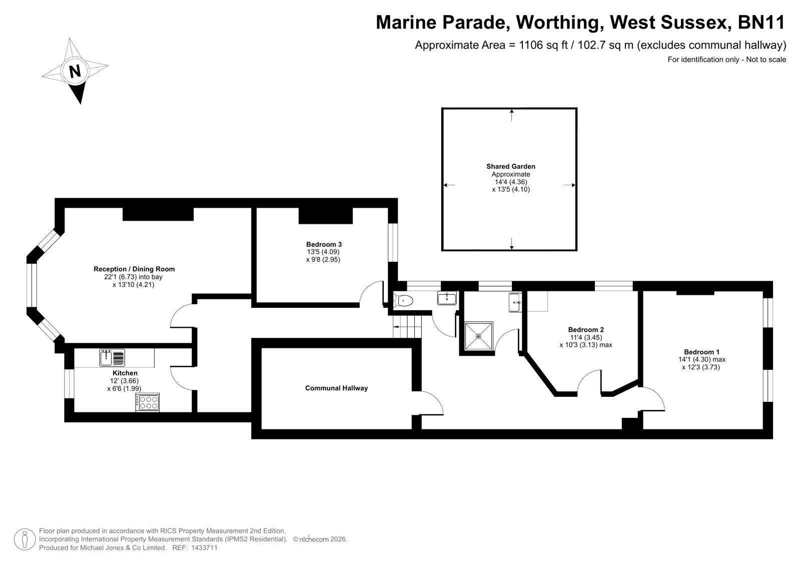 Flat 2, 100, Marine Parade, West Sussex floorplan