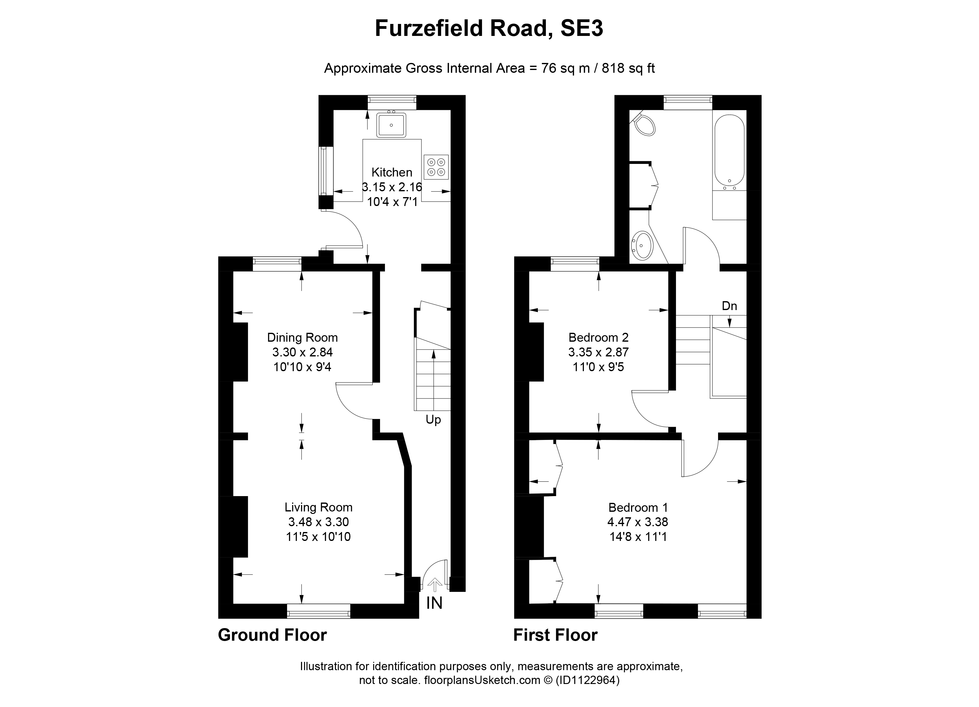 Furzefield Road, London SE3, 2 bedroom terraced house for sale