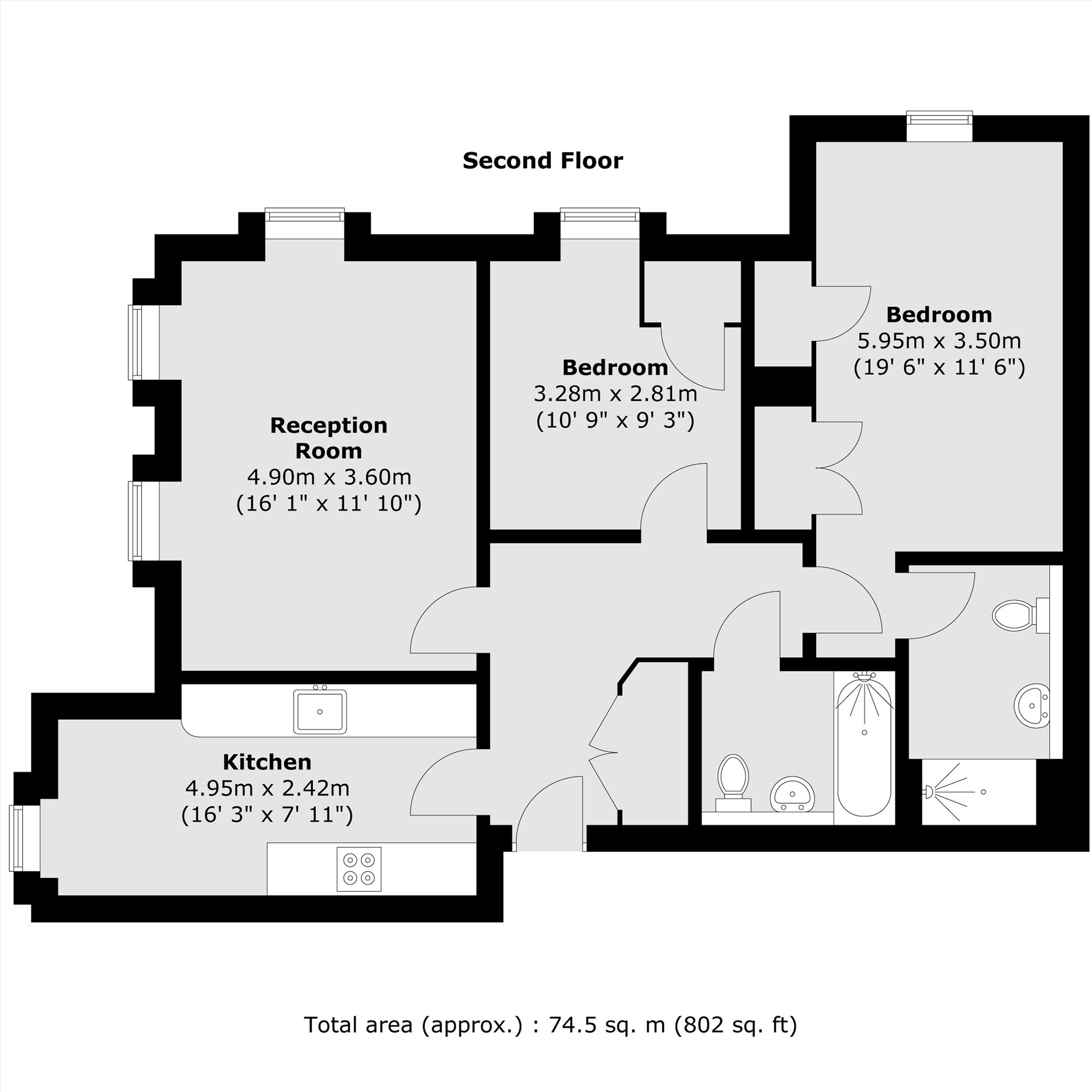Flat 11, Oak House, 52, Holmesdale Road, Teddington floorplan