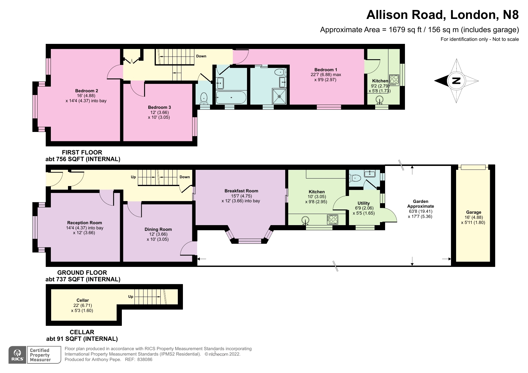 Allison Road, London, Harringay N8, 3 bedroom terraced house for sale