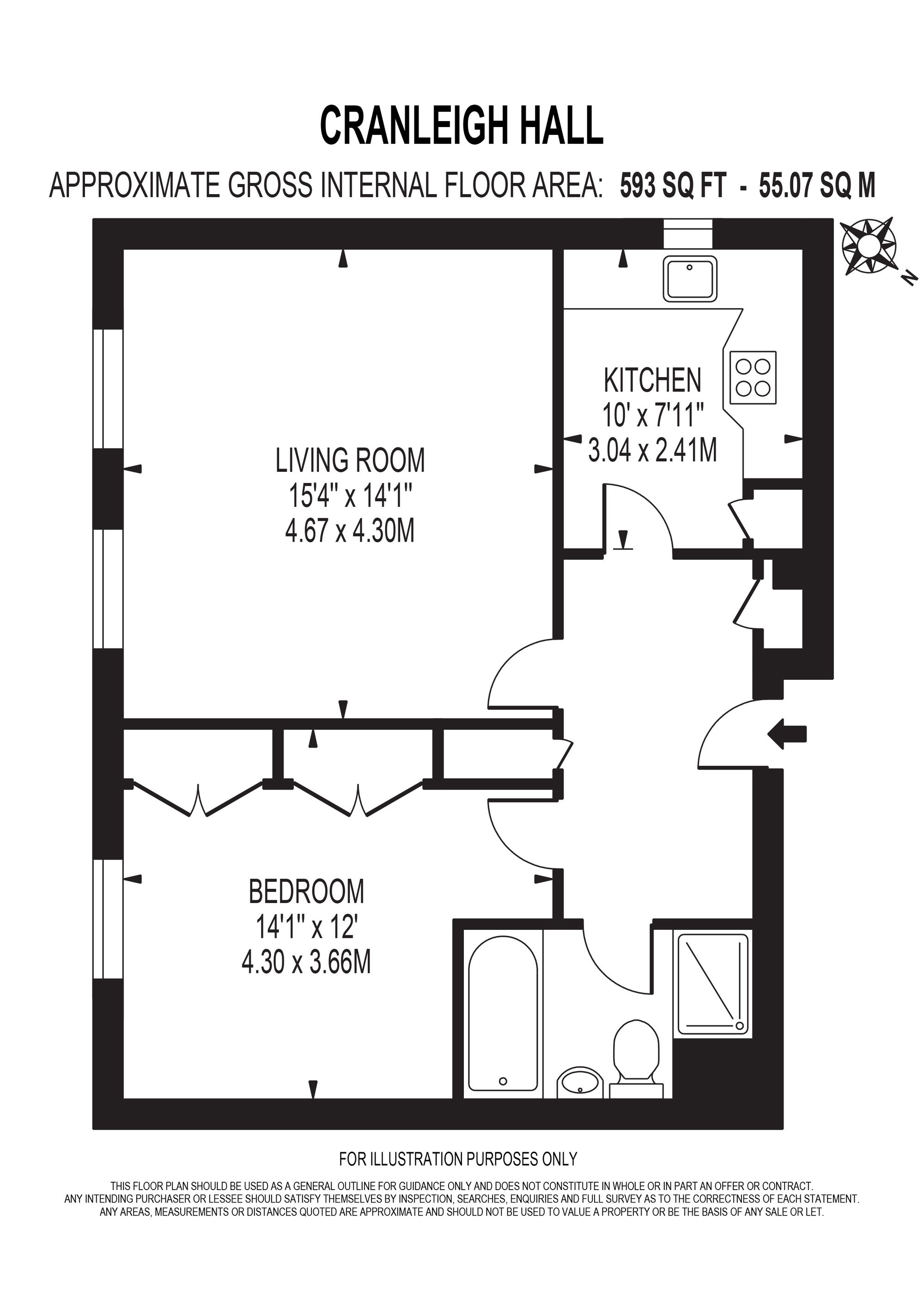 Flat 9, Cranleigh Hall, Surbiton floorplan
