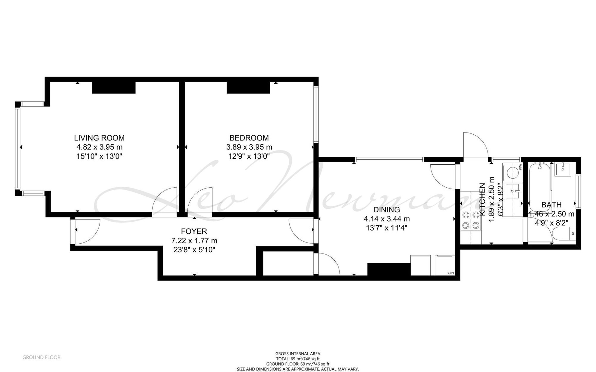 42  2 bed, Kenilworth Road, London floorplan