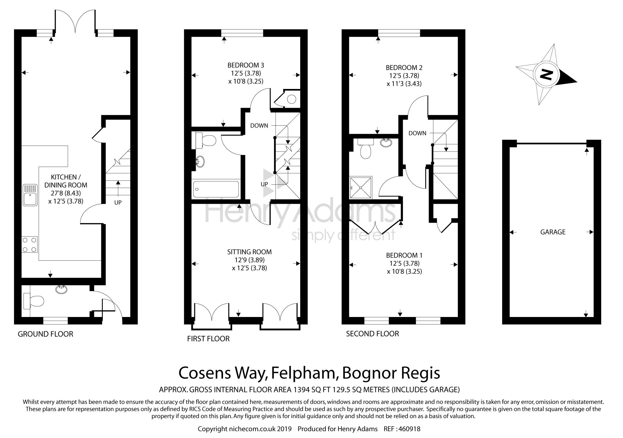 3 Bedrooms Terraced house for sale in Cosens Way, Felpham, Bognor Regis PO22