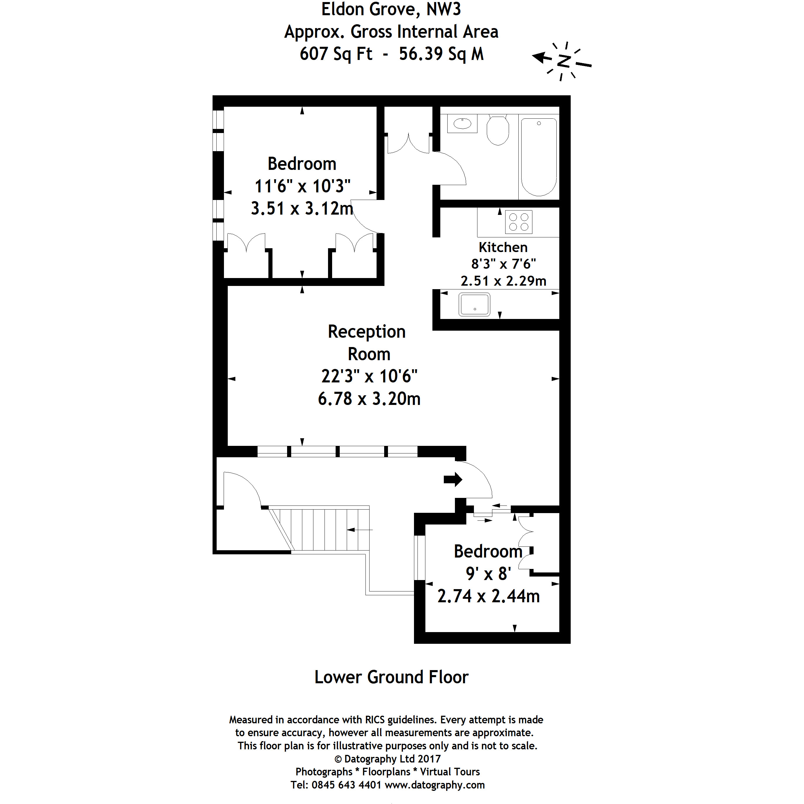 2 Bedrooms Flat to rent in Eldon Grove, London NW3