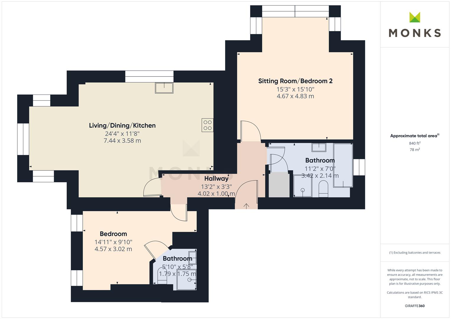 Apartment 3, Chandlers Mansion, 33 Kennedy Road, Shrewsbury floorplan