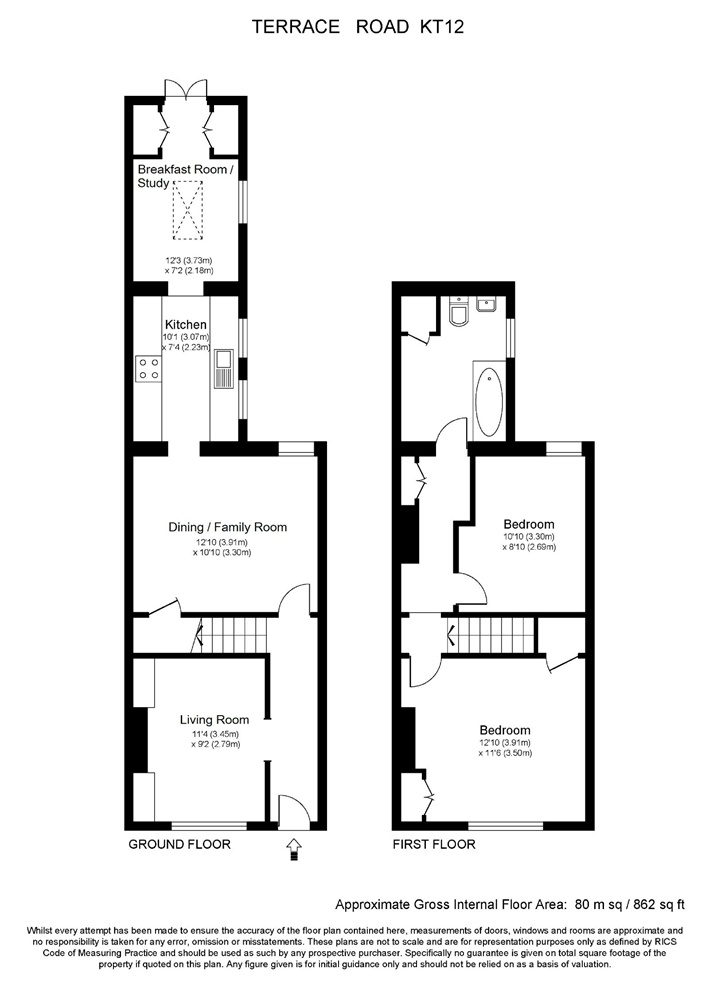 2 Bedrooms Terraced house for sale in 56 Thames Street, Walton-On-Thames, Surrey KT12