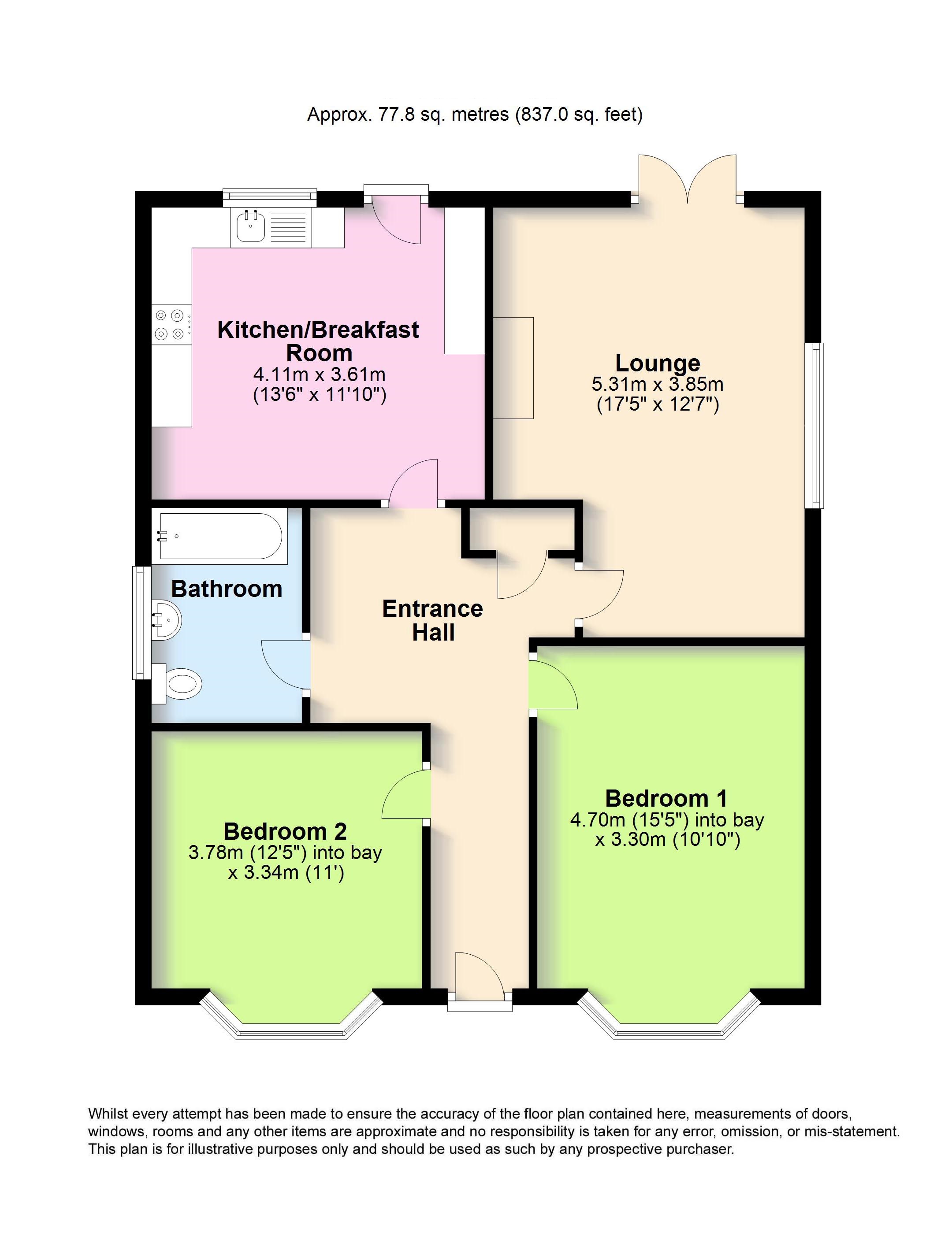 Hayling Rise, High Salvington, Worthing, West Sussex BN13, 2 bedroom