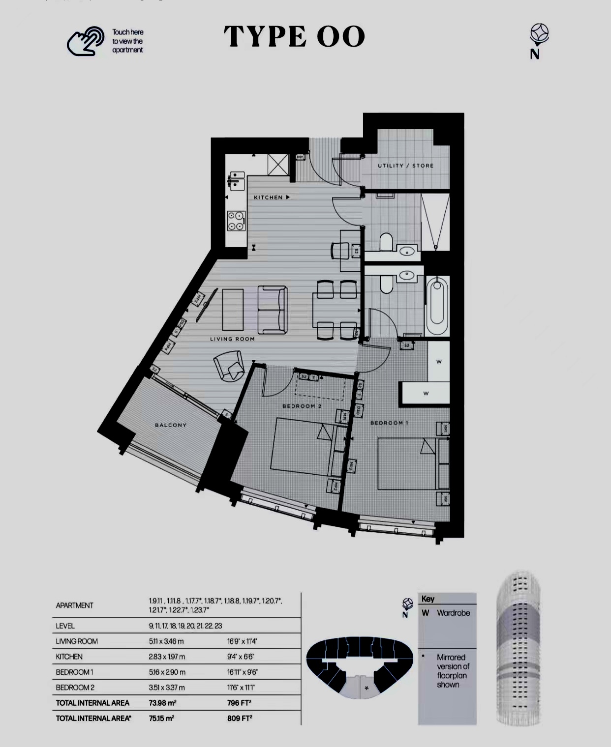 1507, Newcastle Place, London floorplan