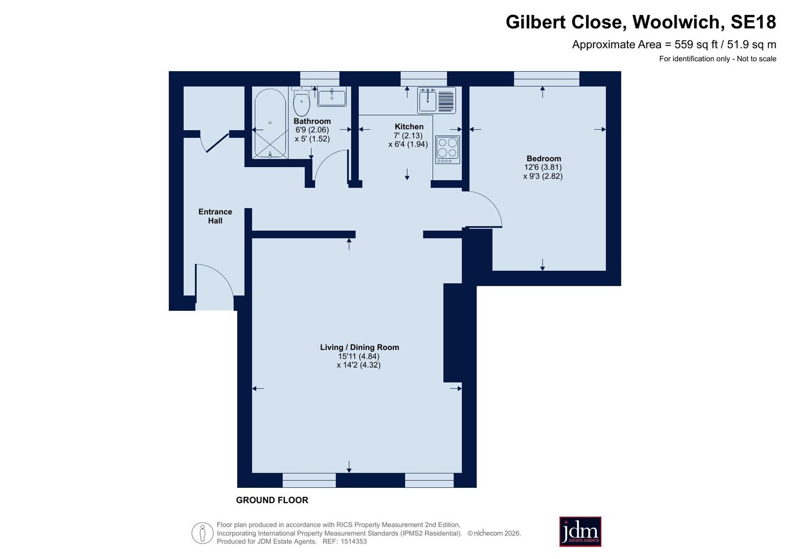 1, Godwin House, Woolwich floorplan