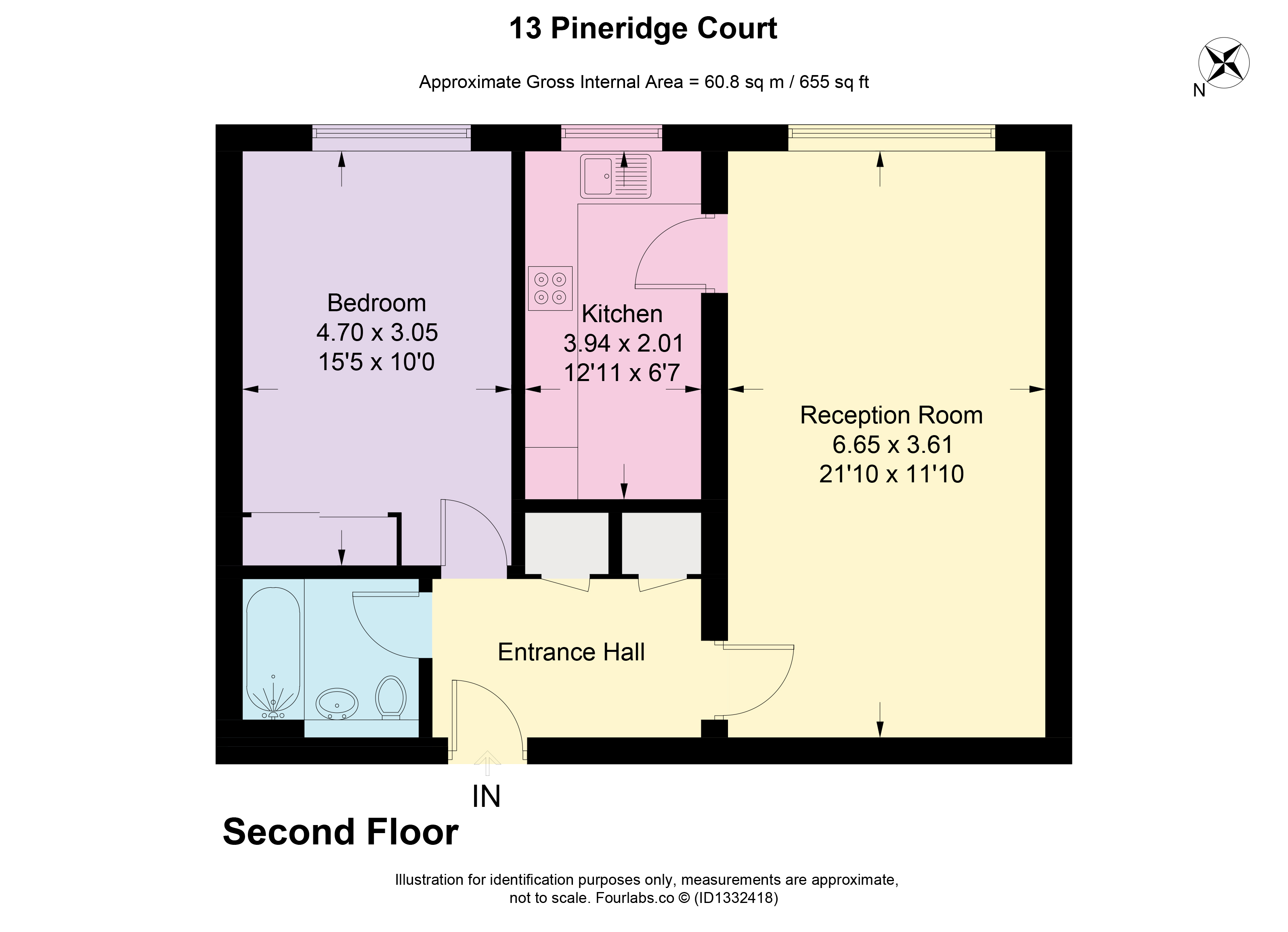 13, Pineridge Court, 80, Bells Hill, Barnet floorplan