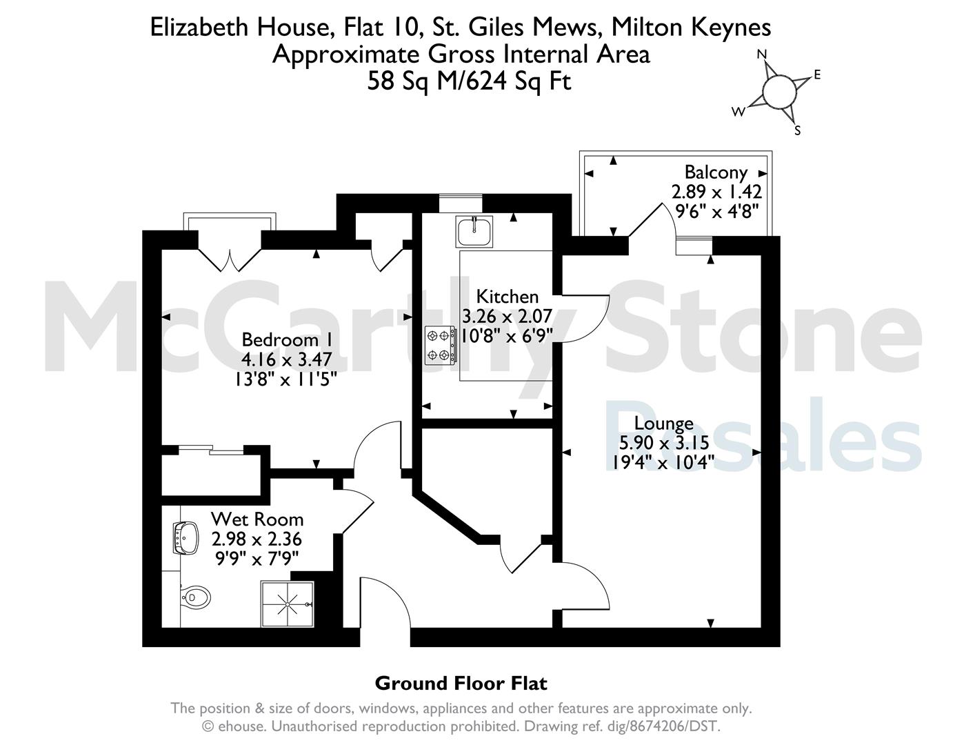 10 Elizabeth House, St. Giles Mews, Milton Keynes floorplan