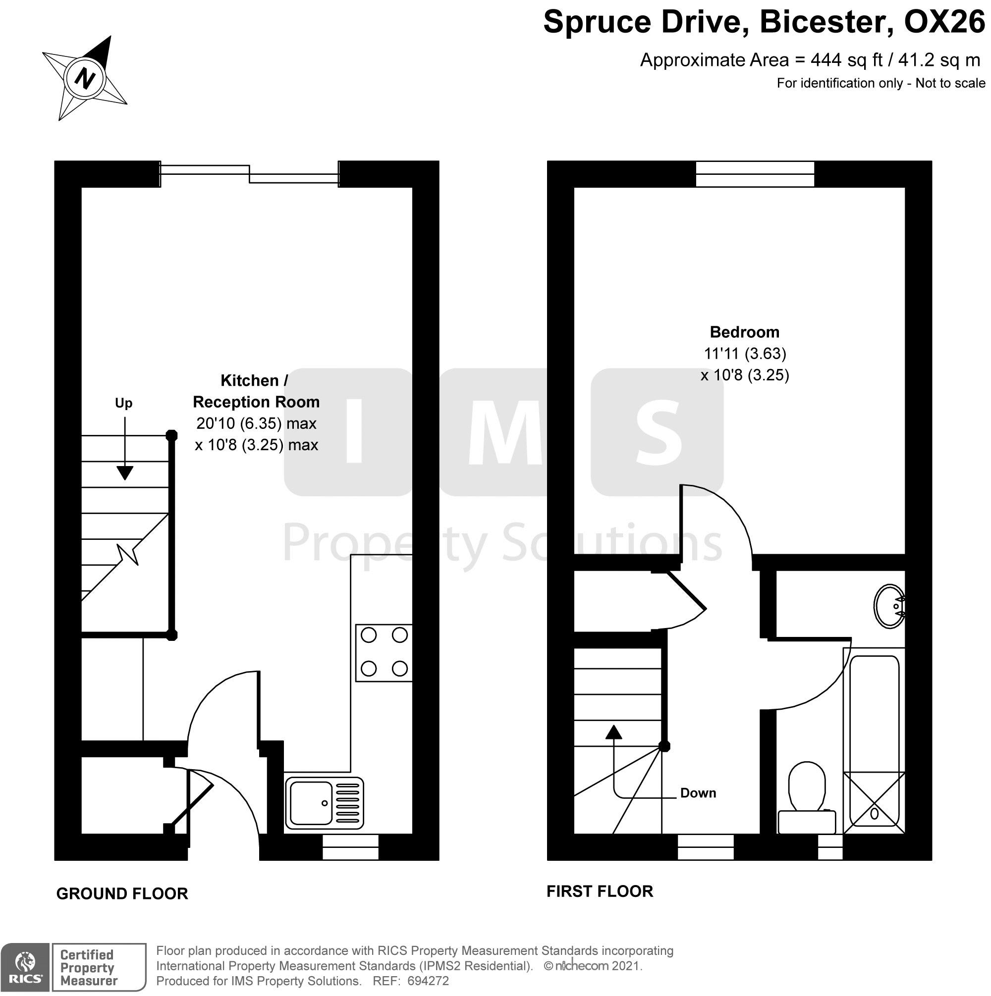 Spruce Drive, Bicester OX26, 1 bedroom terraced house for sale