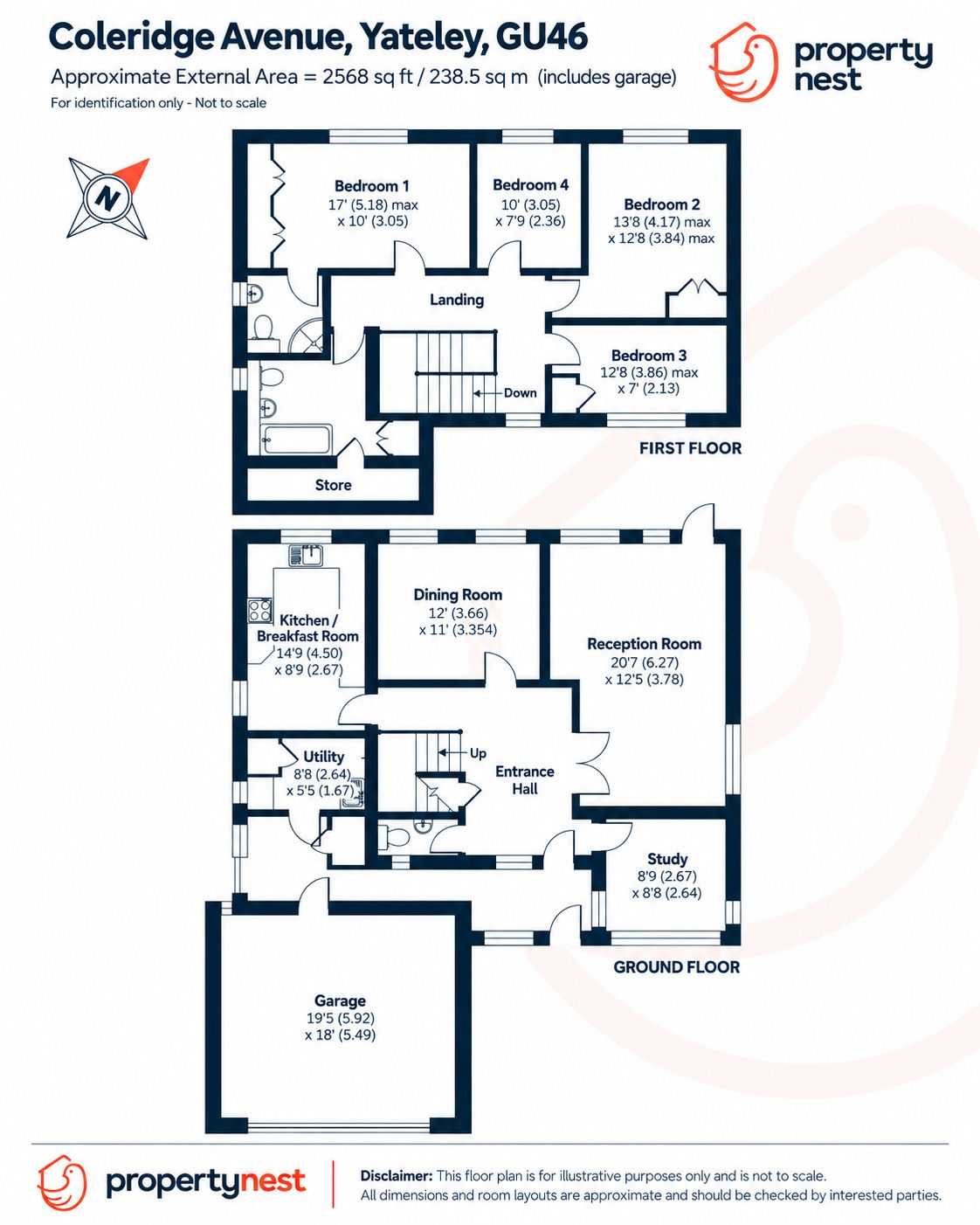8 Coleridge Avenue, Yateley floorplan