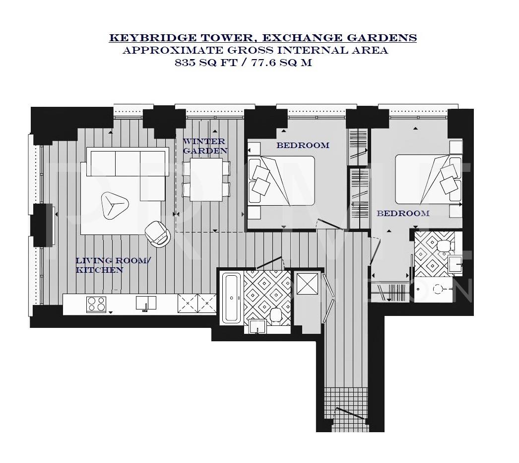 71, Keybridge Tower, Vauxhall floorplan