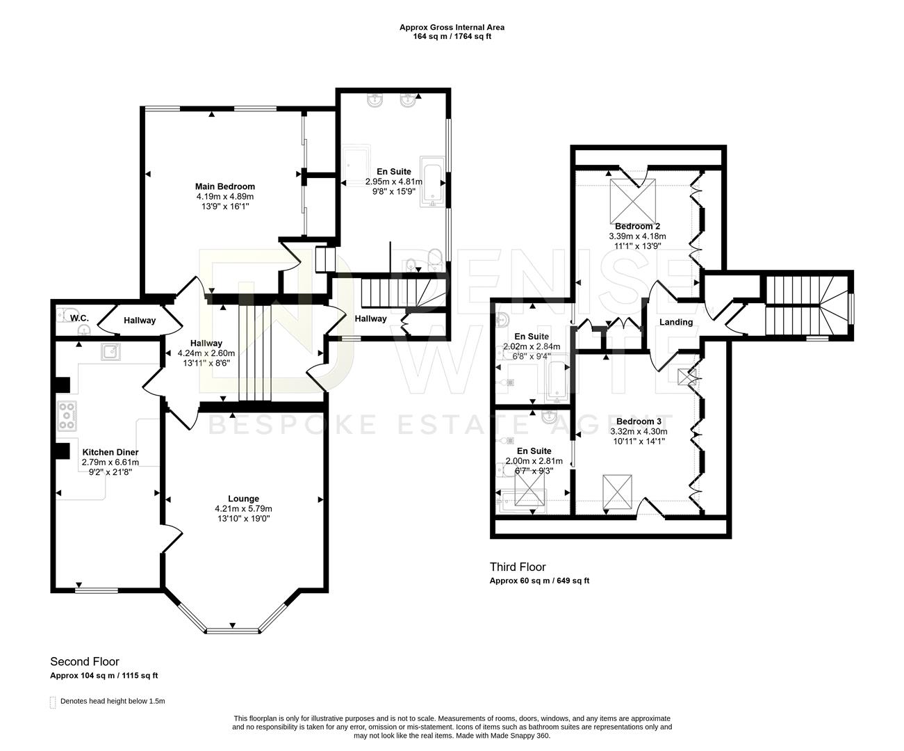Flat 3, Newstead House,108, St. Johns Road, Buxton floorplan