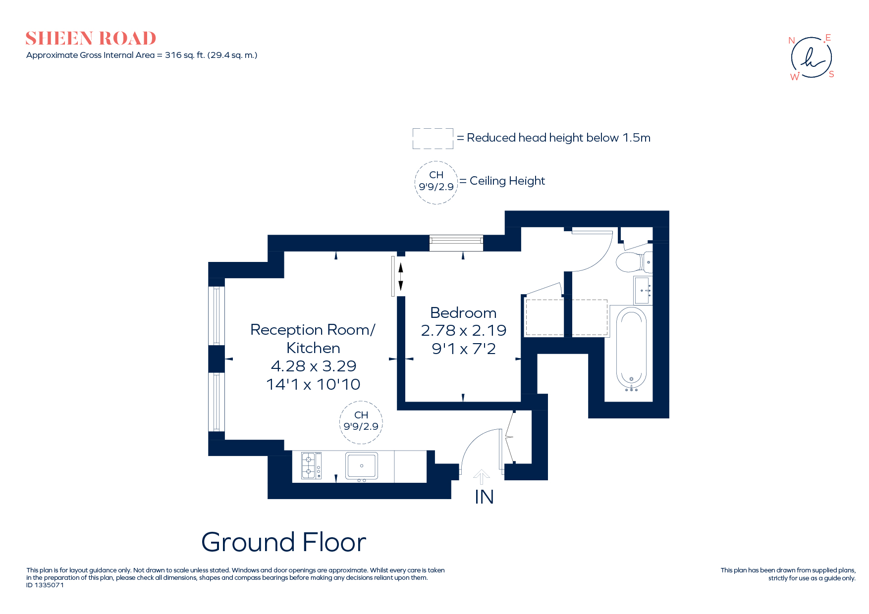 Flat 1, 311, Sheen Road, Richmond floorplan