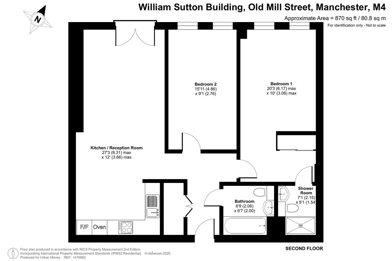 Flat Two Zero Four, William Sutton Building, Manchester floorplan
