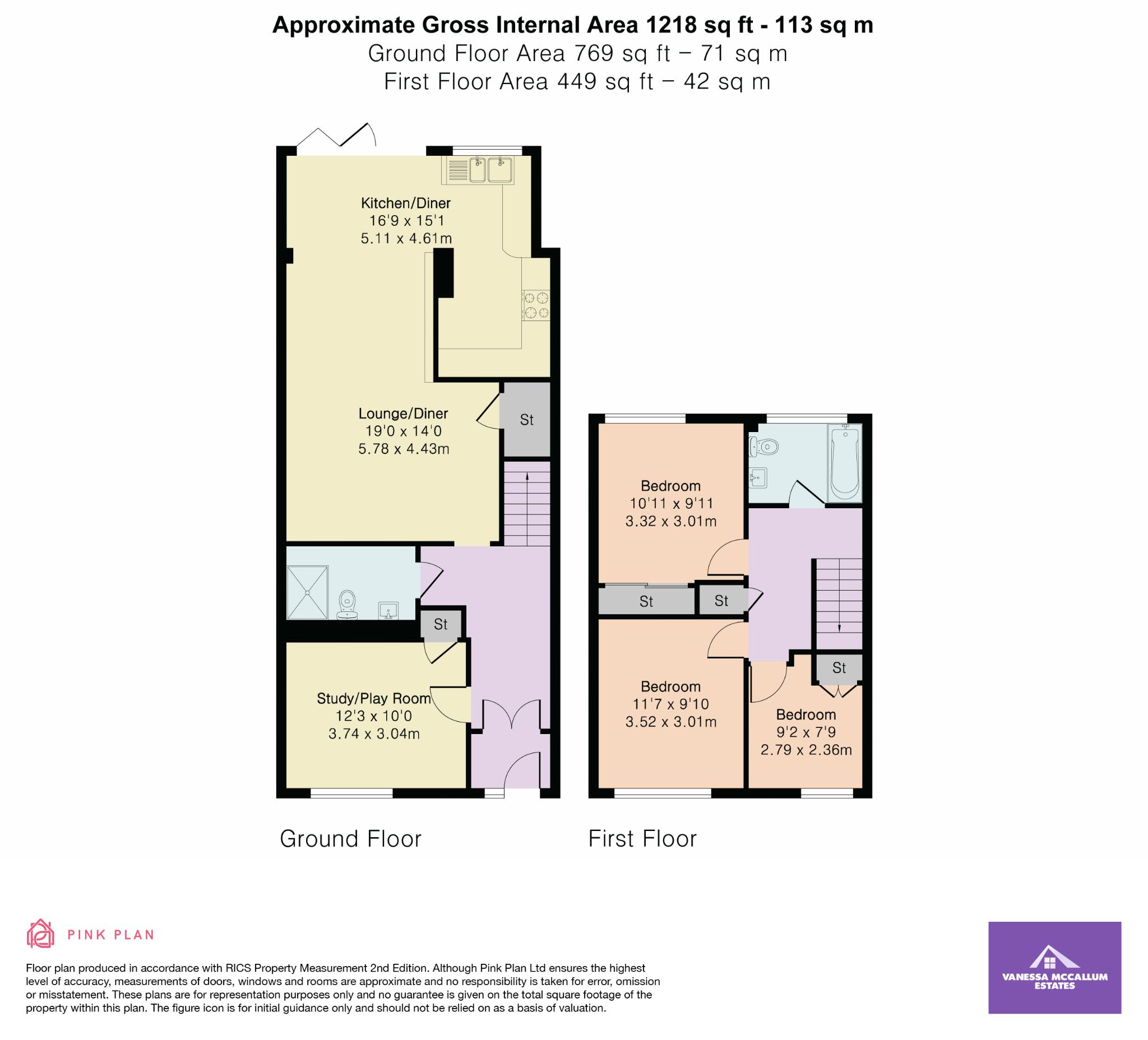 8 Meadow Close, Welham Green floorplan