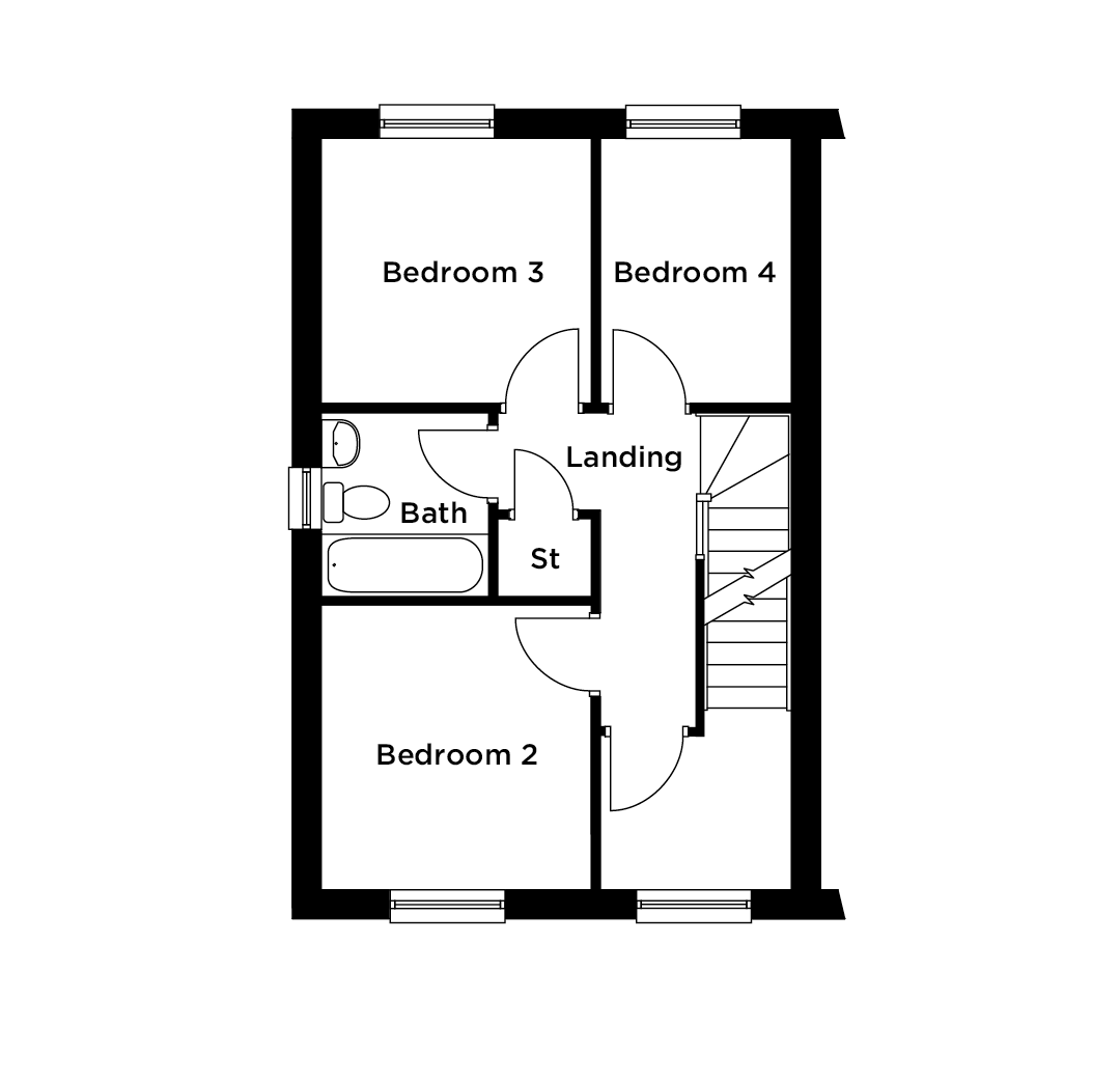 Plot 129 - The Churchill,, Oaken Heights, Burnley floorplan