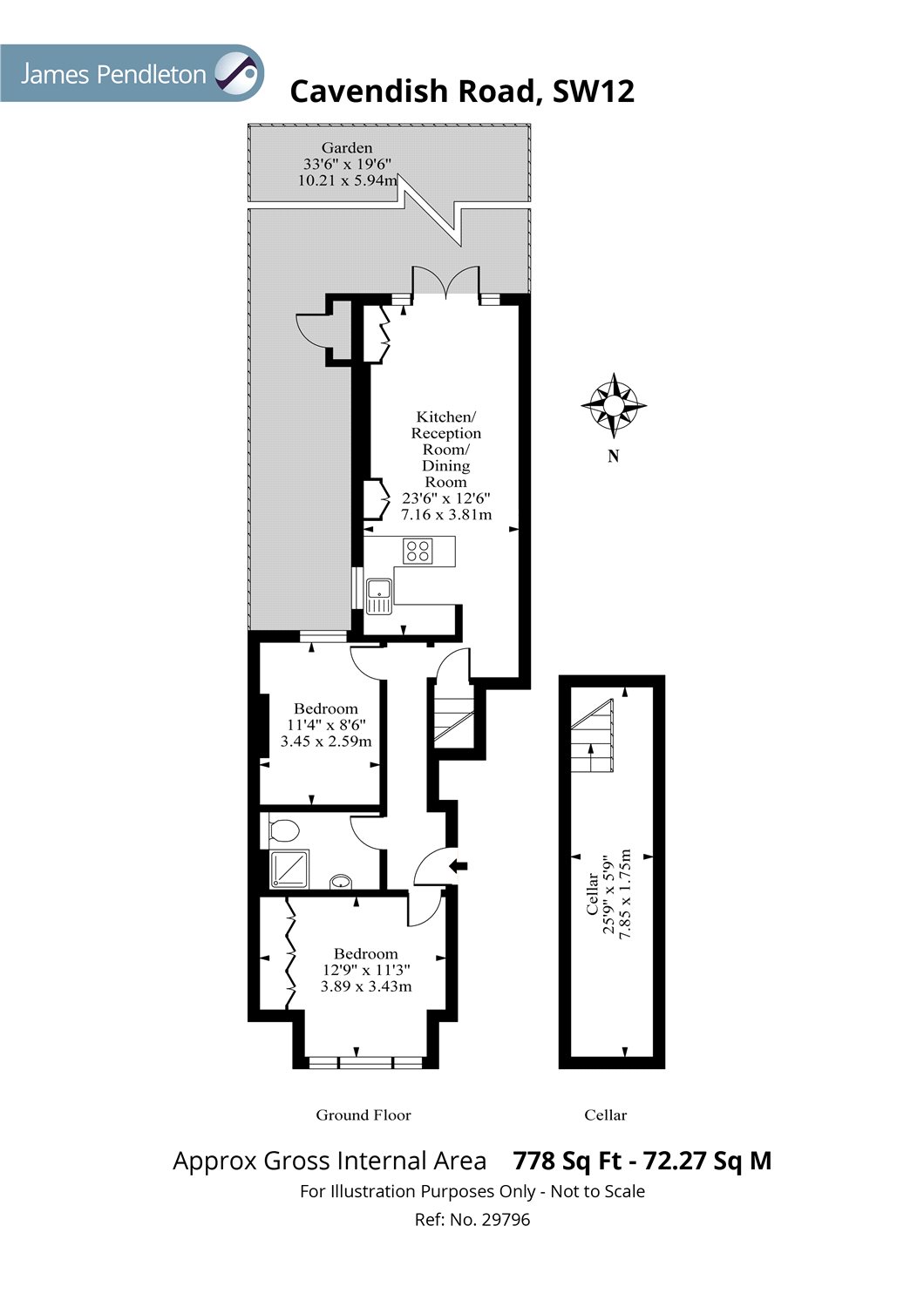 2 Bedrooms Flat to rent in Cavendish Road, Clapham South, London SW12