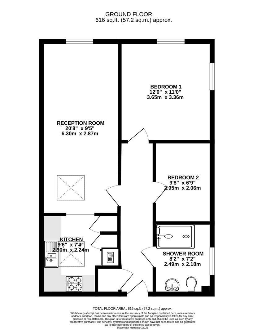 Flat 2, 6, Vittoria Court, Dorchester floorplan
