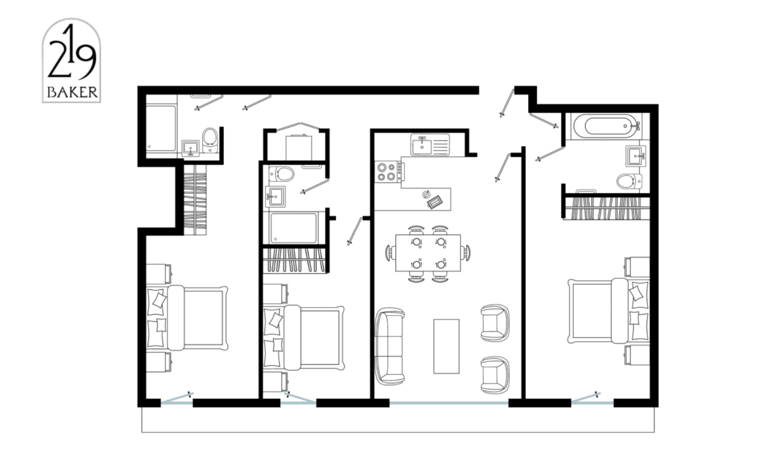 219, Baker Street, London floorplan