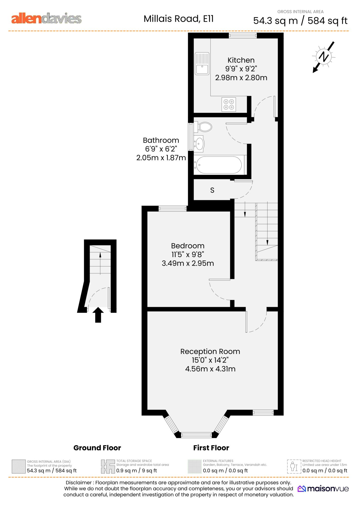 62b, Millais Road, London floorplan