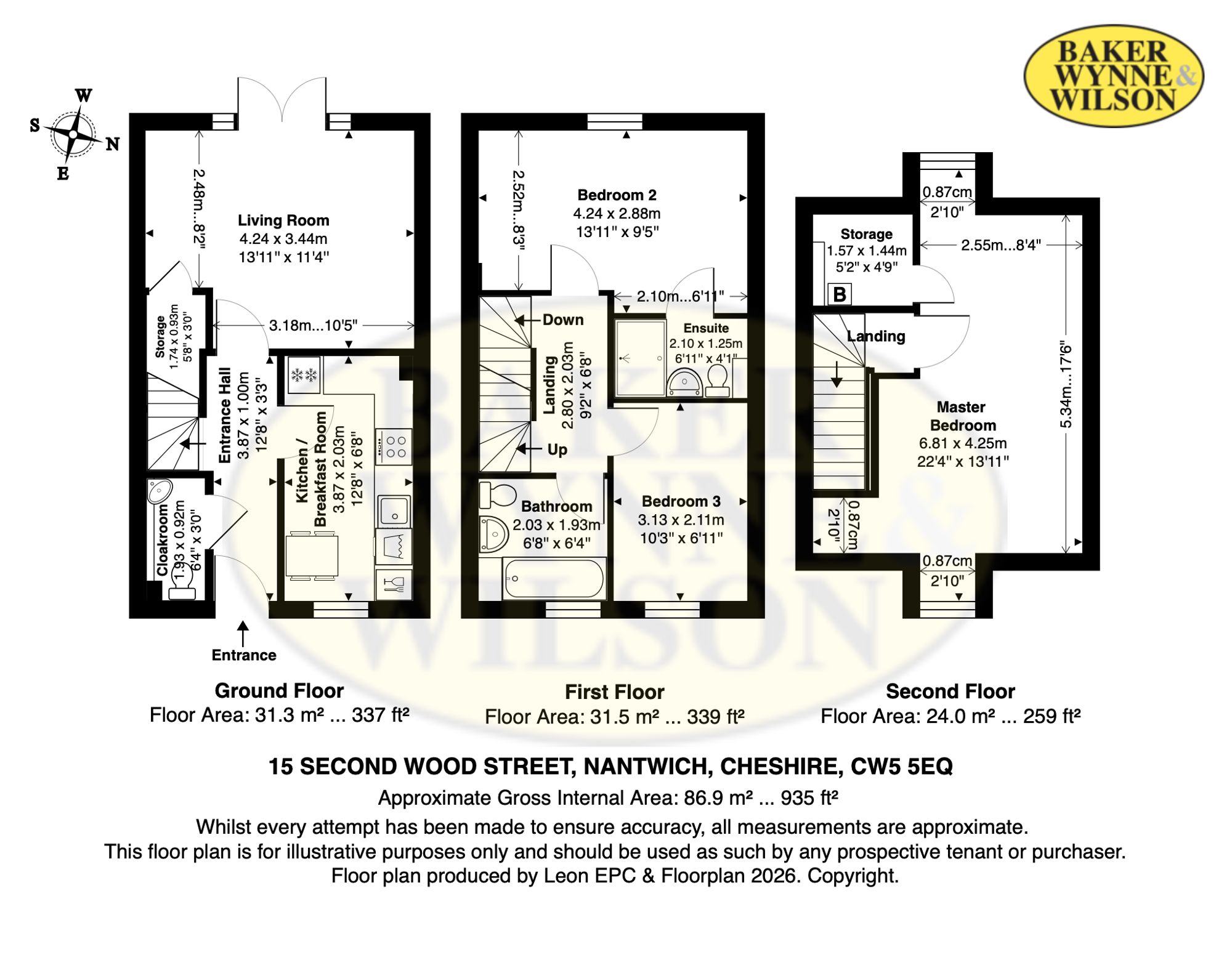 15 Second Wood Street, Nantwich floorplan