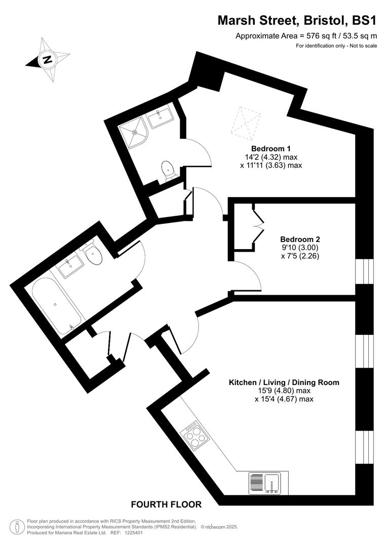 Flat 17, Chatfield House, Marsh Street, Bristol floorplan