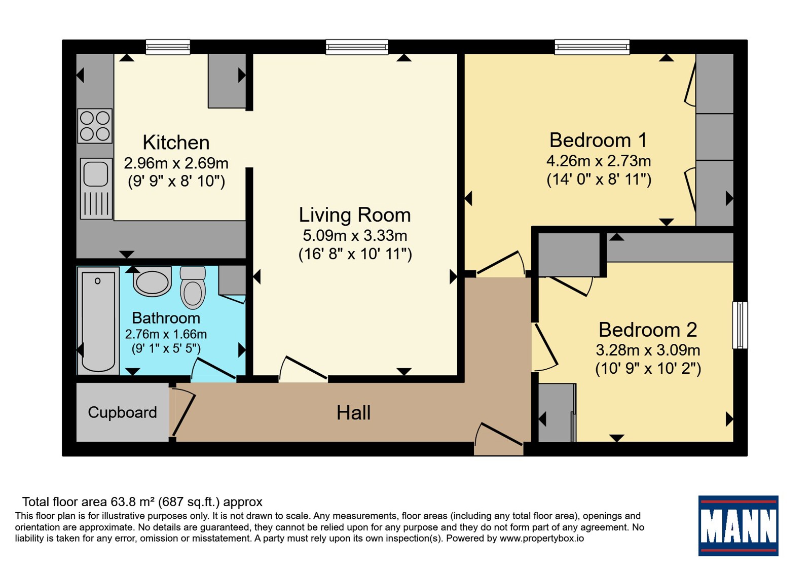 Flat 125, Harbour Tower,, Trinity Green, Hampshire floorplan