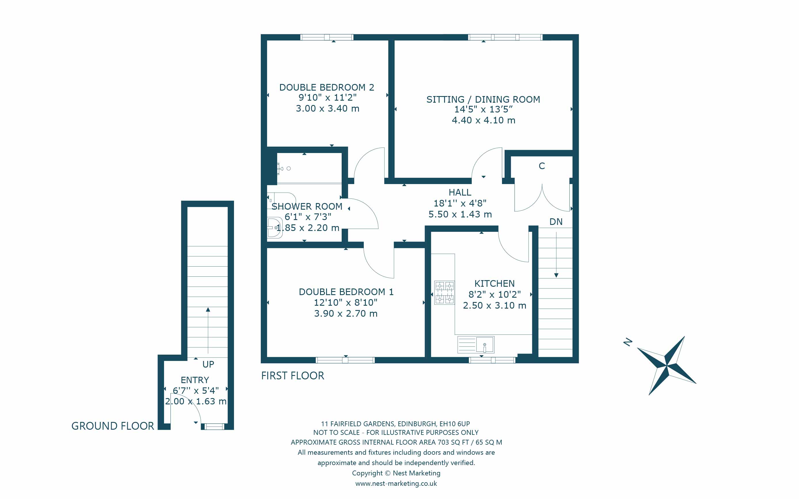 11, Fairfield Gardens, Edinburgh floorplan