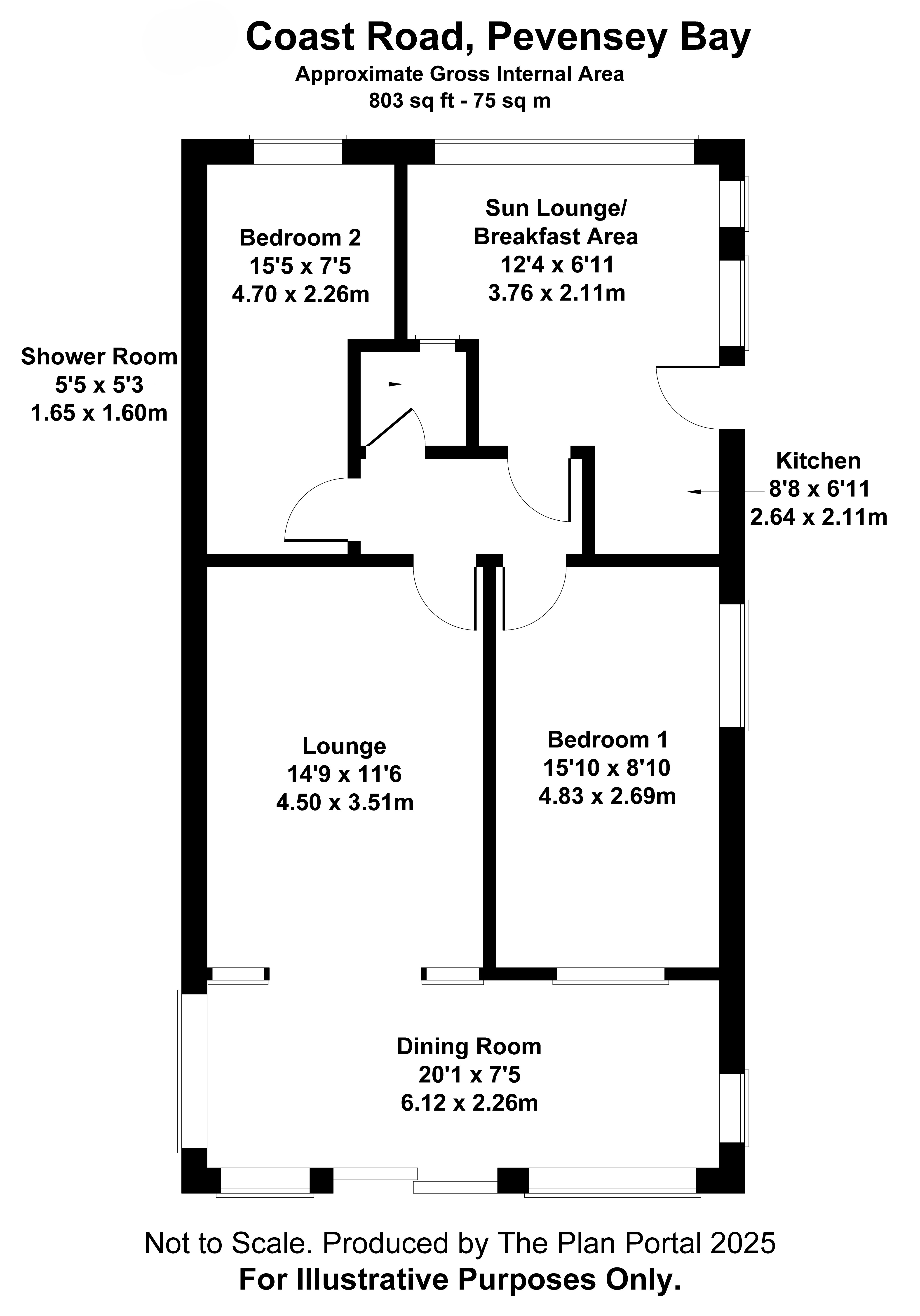 158, Coast Road, Pevensey Bay floorplan