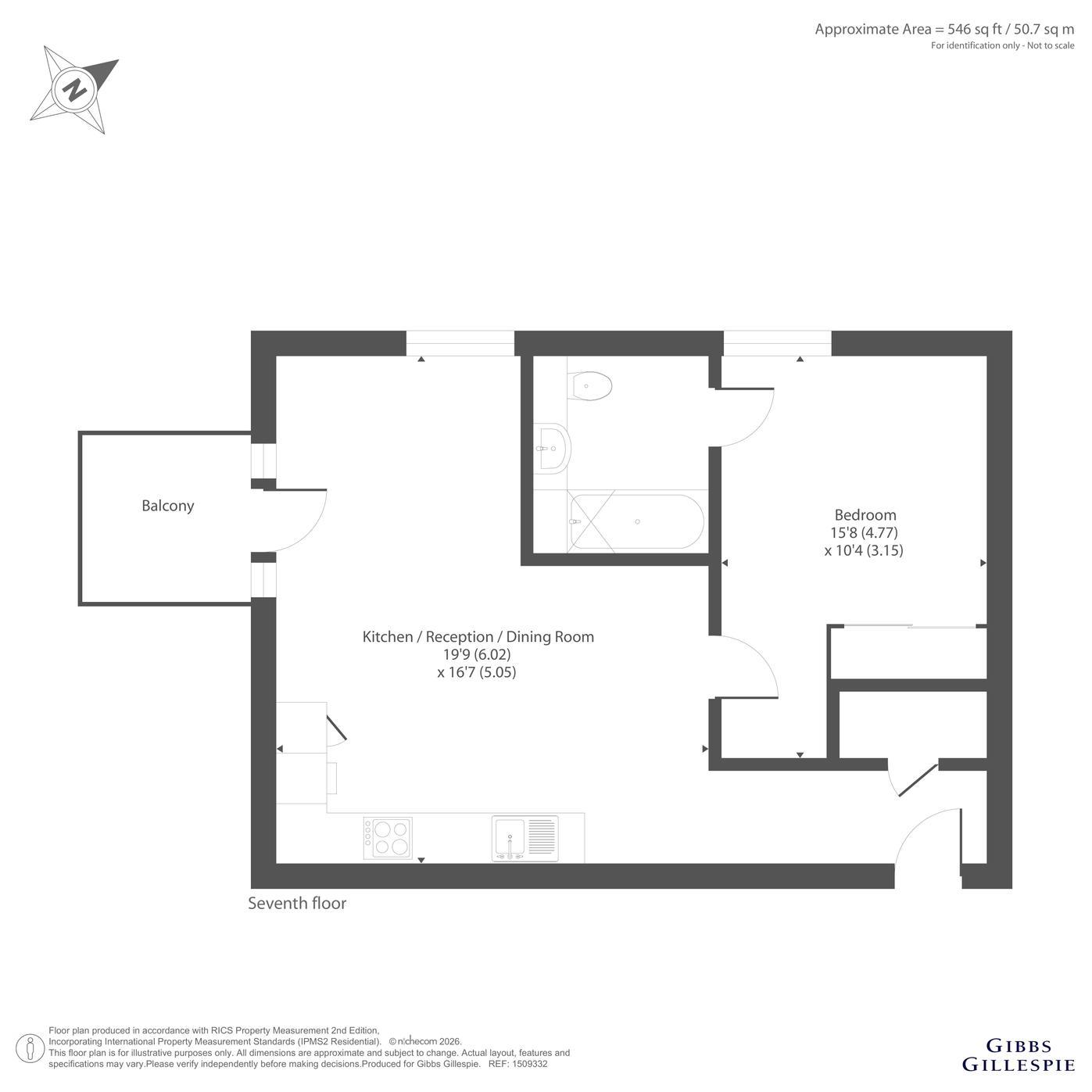Flat 33, 4, Record Walk, Hayes floorplan