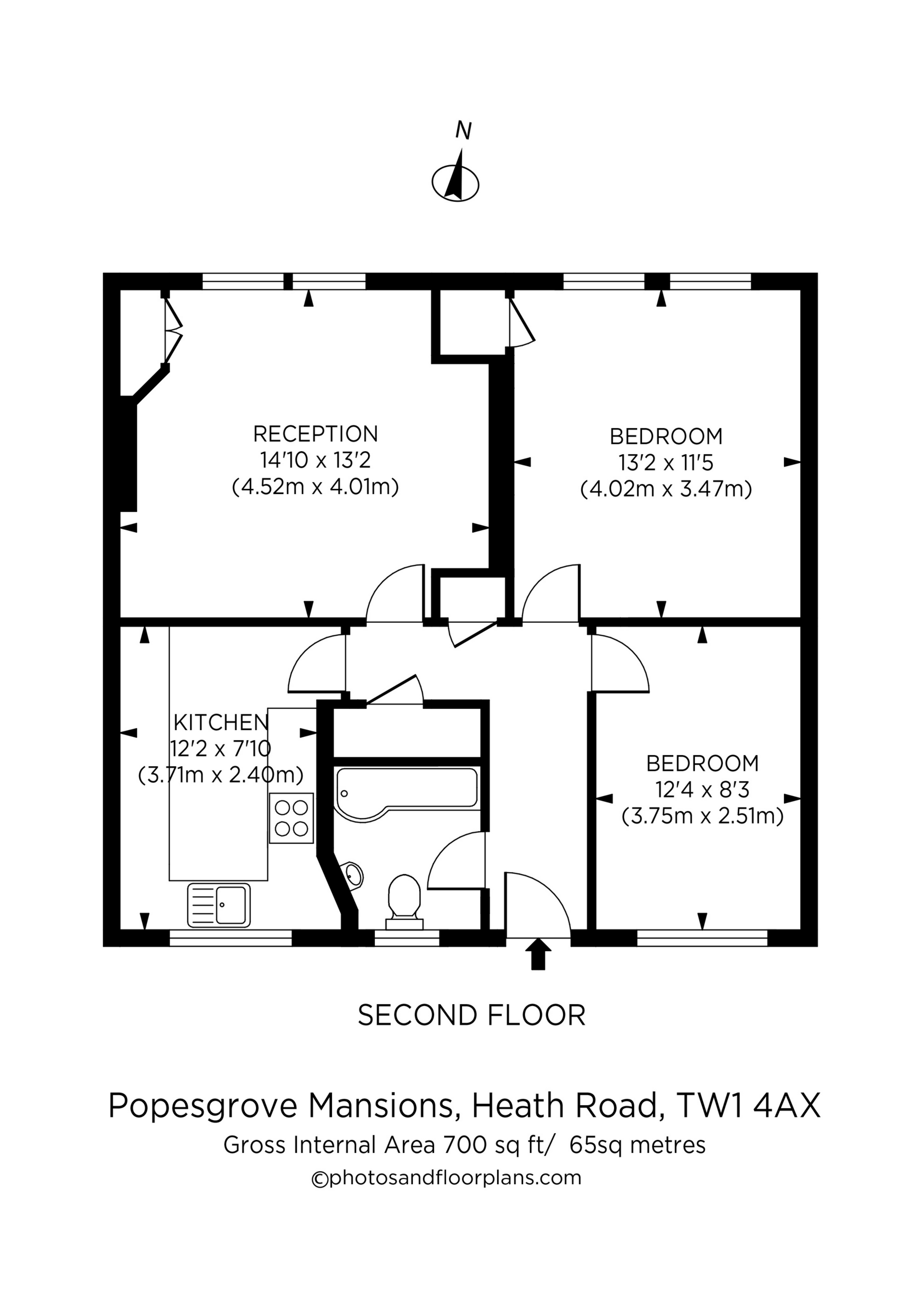19b Popesgrove Mansions, Heath Road, Twickenham floorplan