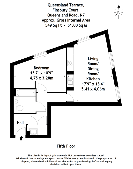 1 Bedrooms Flat to rent in Finsbury Court, Queensland Terrace, Islington N7