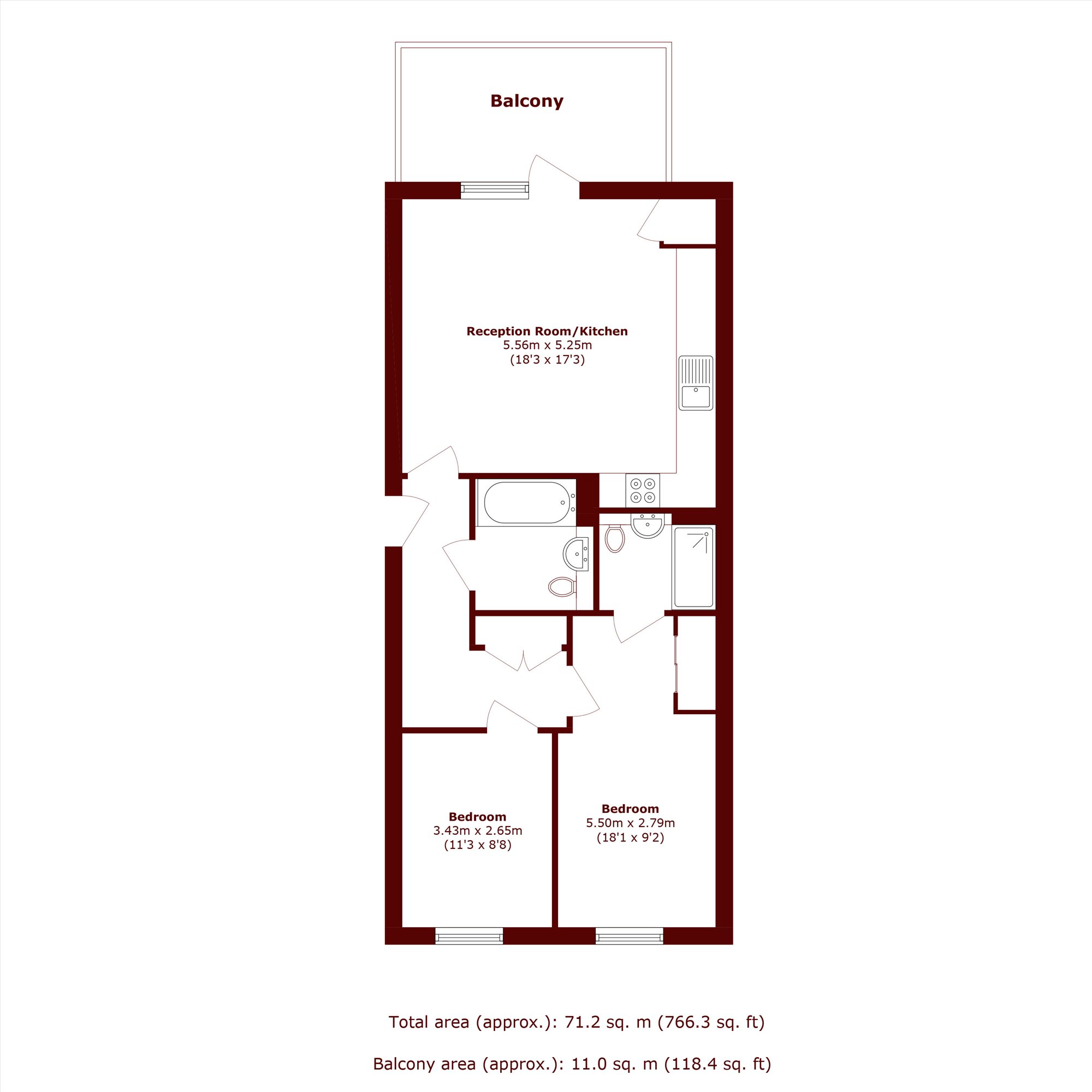 Flat 15, 15, Hansel Road, London floorplan